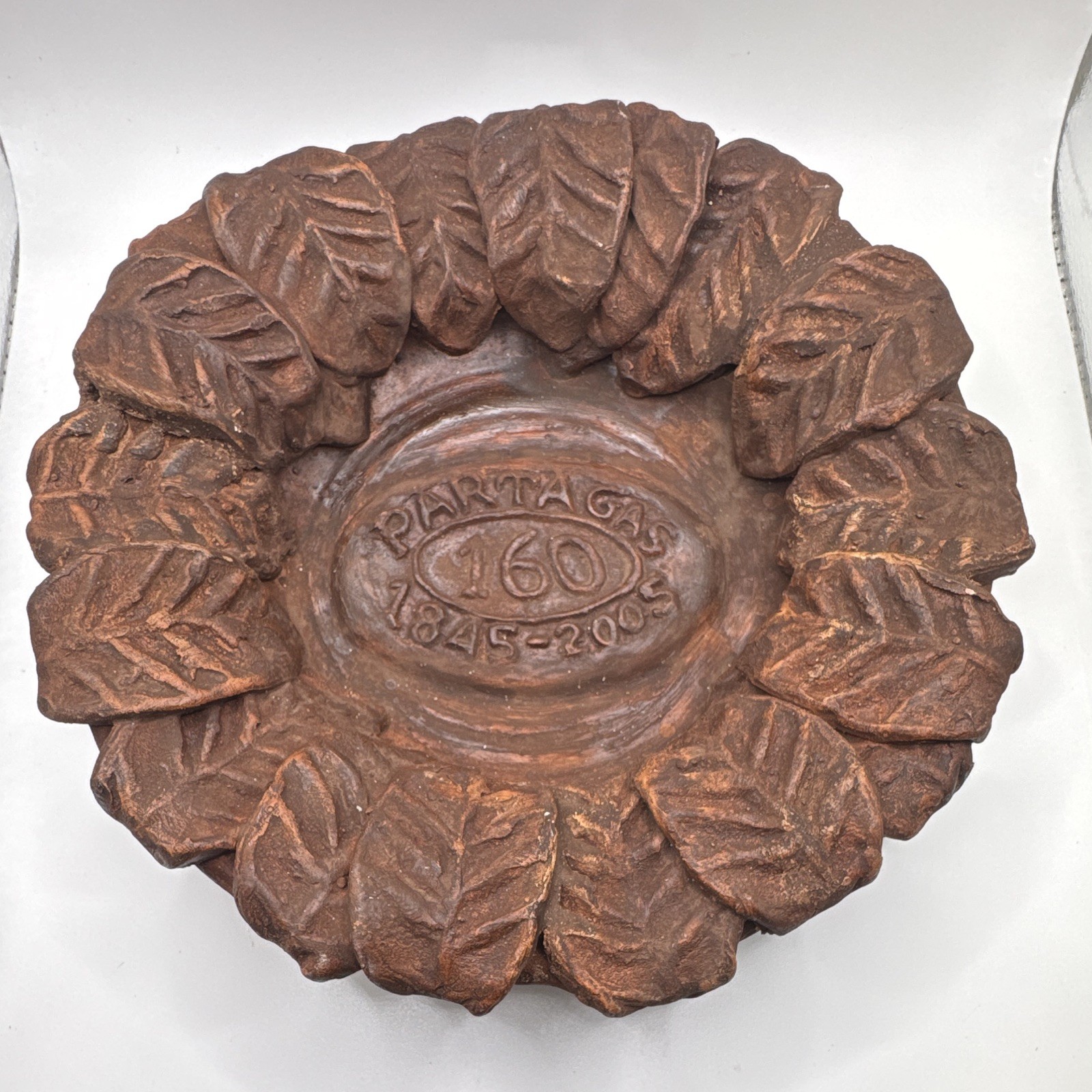 RARE Vintage Partagas 160th Anniversary Cigar Ashtray Ceramic Tobacco Leaf W/Box RARE Vintage Partagas 160th Anniversary Cigar Ashtray Ceramic Tobacco Leaf W/Box