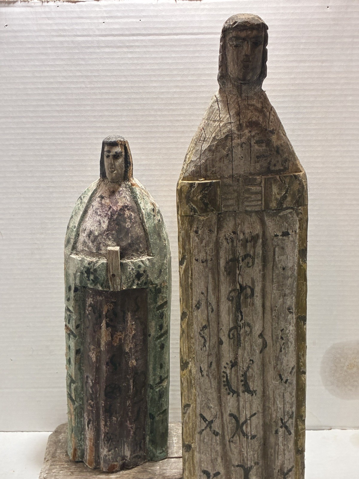 Vintage Hand Carved Wood Santo Figure Hand Painted Religious Figures. Vintage Hand Carved Wood Santo Figure Hand Painted Religious Figures.