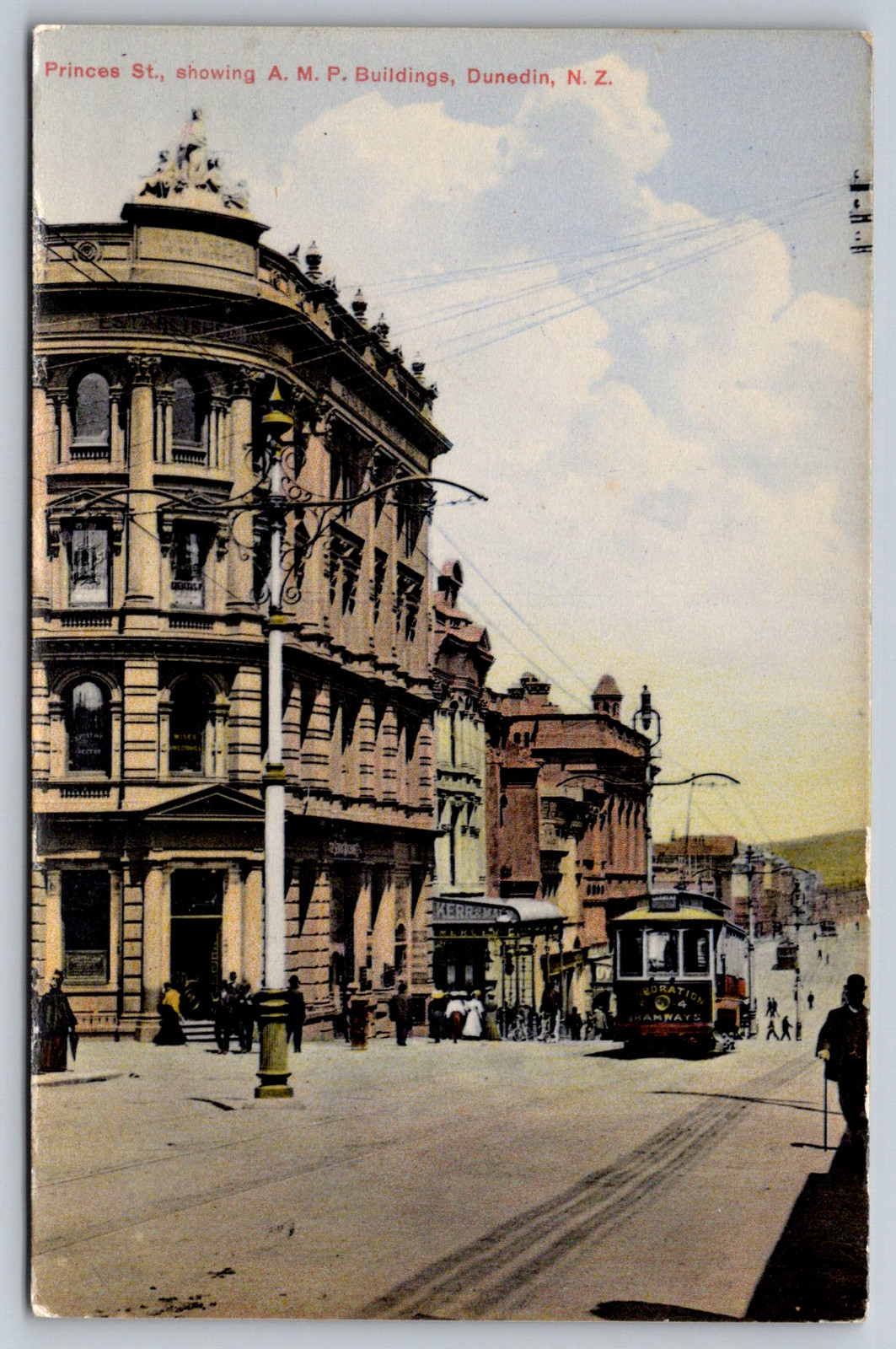 c1910s Princes St AMP Buildings Dunedin New Zealand Industria Series Postcard c1910s Princes St AMP Buildings Dunedin New Zealand Industria Series Postcard