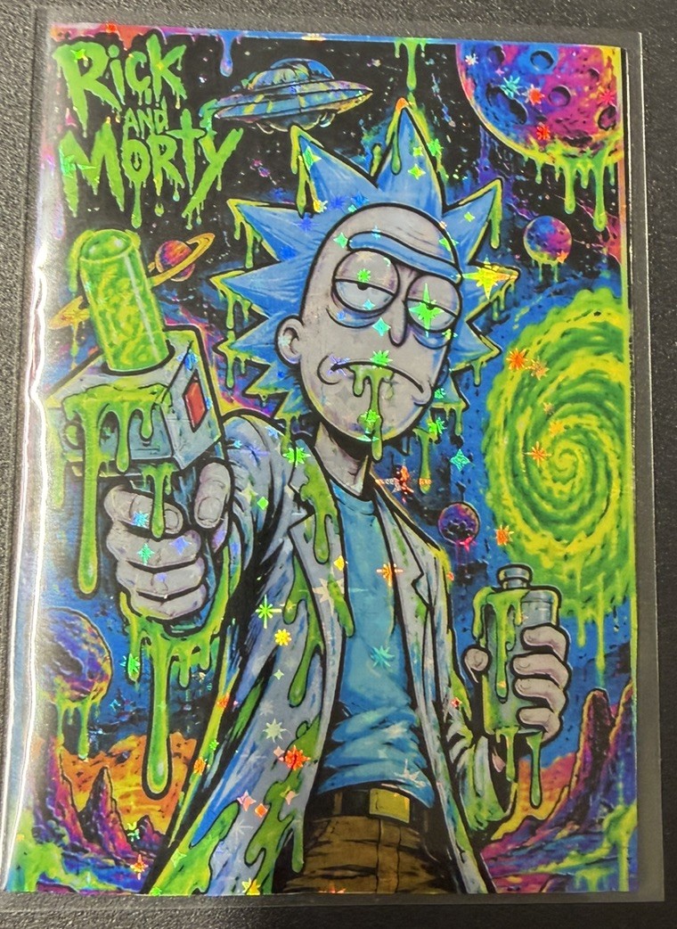Rick and Morty refractor Custom Art Card Rick and Morty refractor Custom Art Card