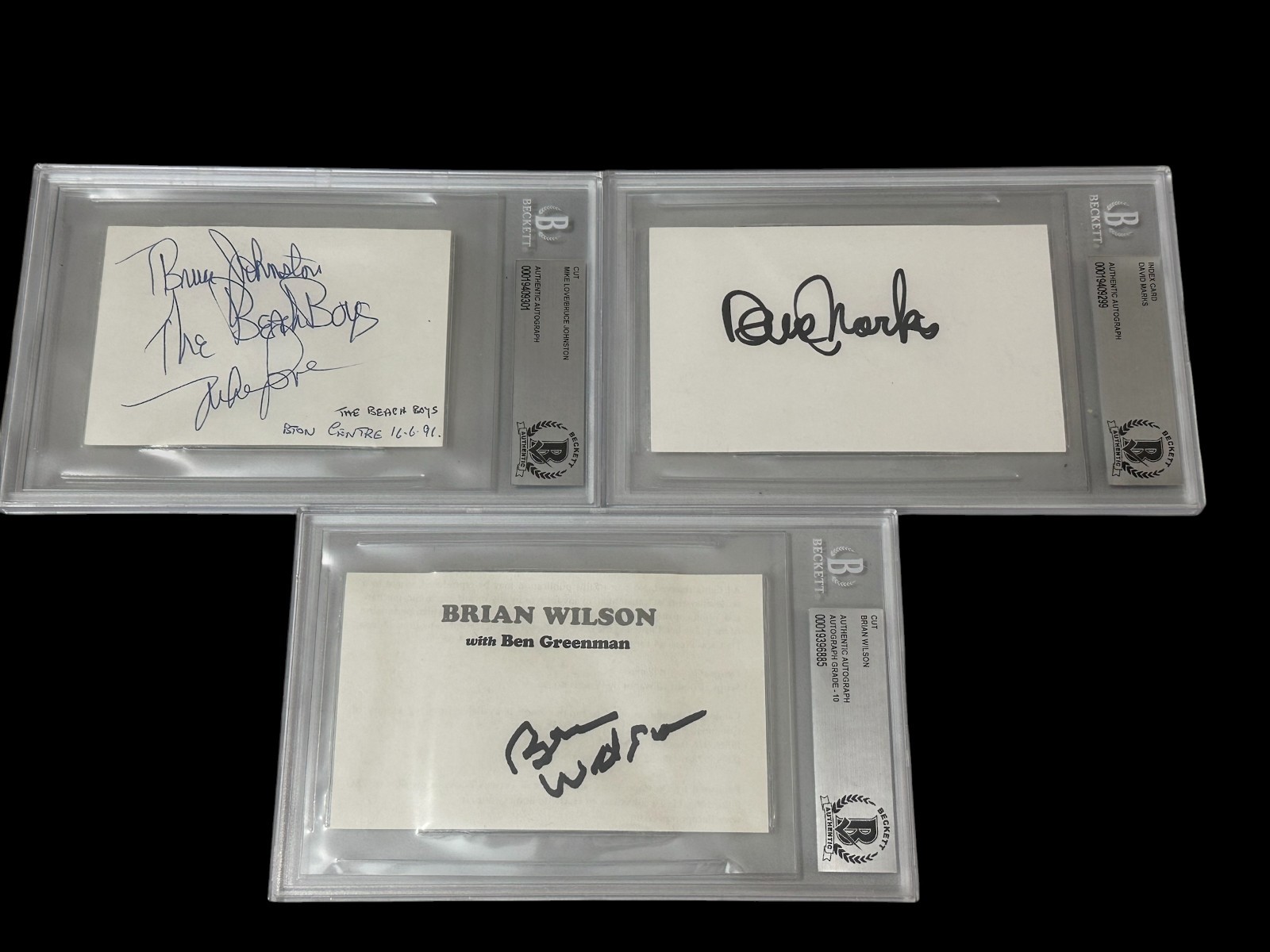 Brian Wilson Mike Love Bruce Johnson Beach Boys Signed Autograph BAS Beckett Brian Wilson Mike Love Bruce Johnson Beach Boys Signed Autograph BAS Beckett