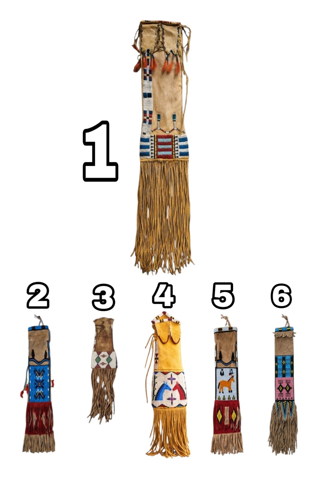6 Pcs Handmade Sioux Native American Style Beaded Pipe Bag Tobacco Cover Pouch 6 Pcs Handmade Sioux Native American Style Beaded Pipe Bag Tobacco Cover Pouch