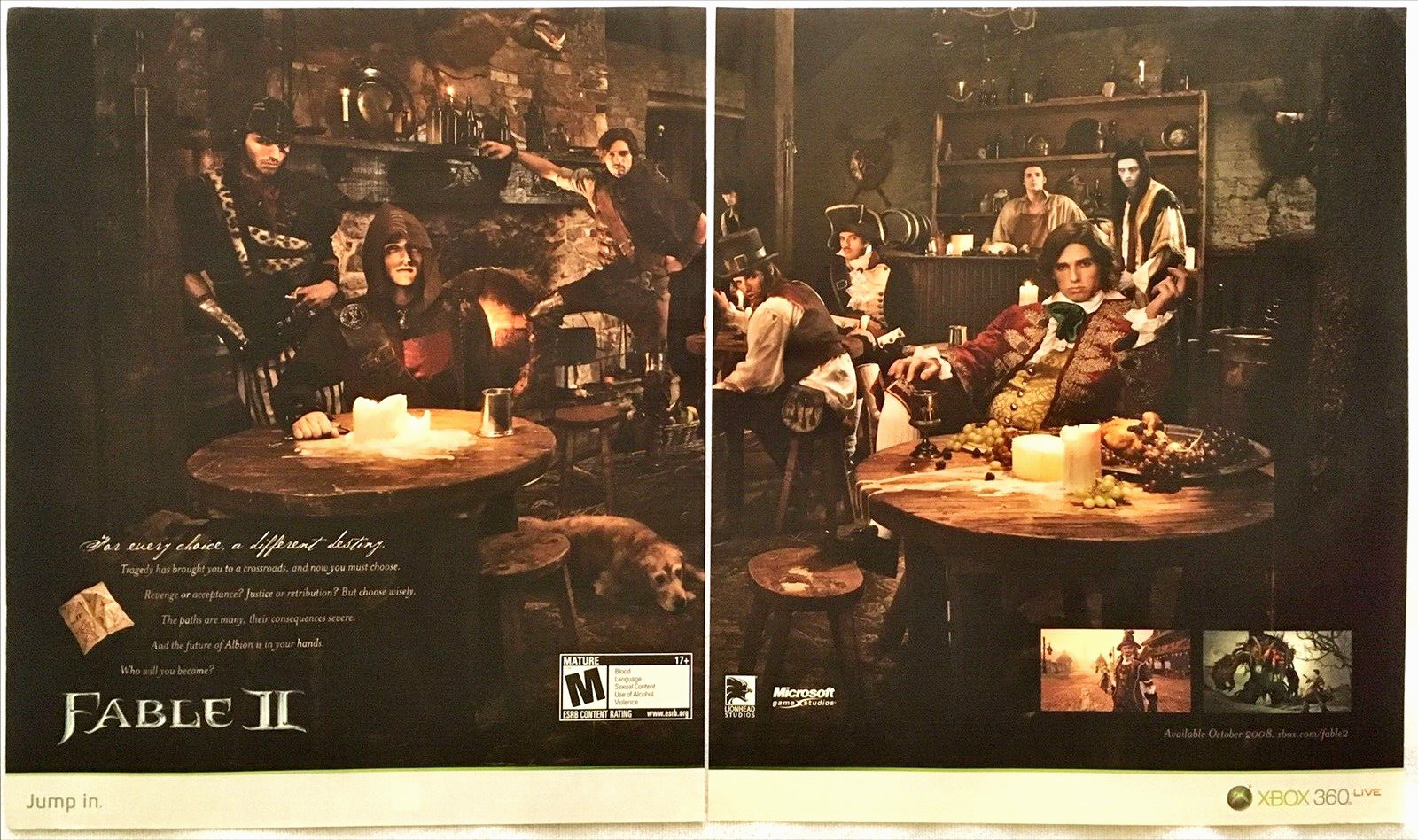 Vintage Print Ad 2007 Fable II 2 Xbox 360 Original Full Promo Wall Art Vintage Print Ad 2007 Fable II 2 Xbox 360 Original Full Promo Wall Art