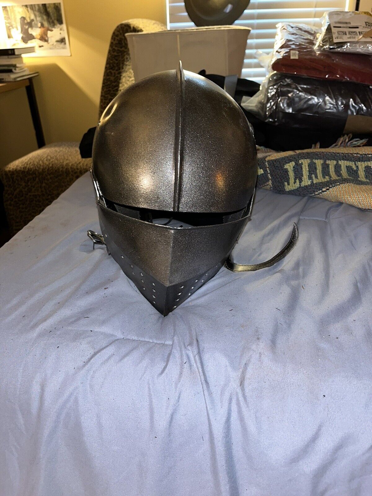 Medieval Bellows Helmet - Gothic Sallet - Custom Visor