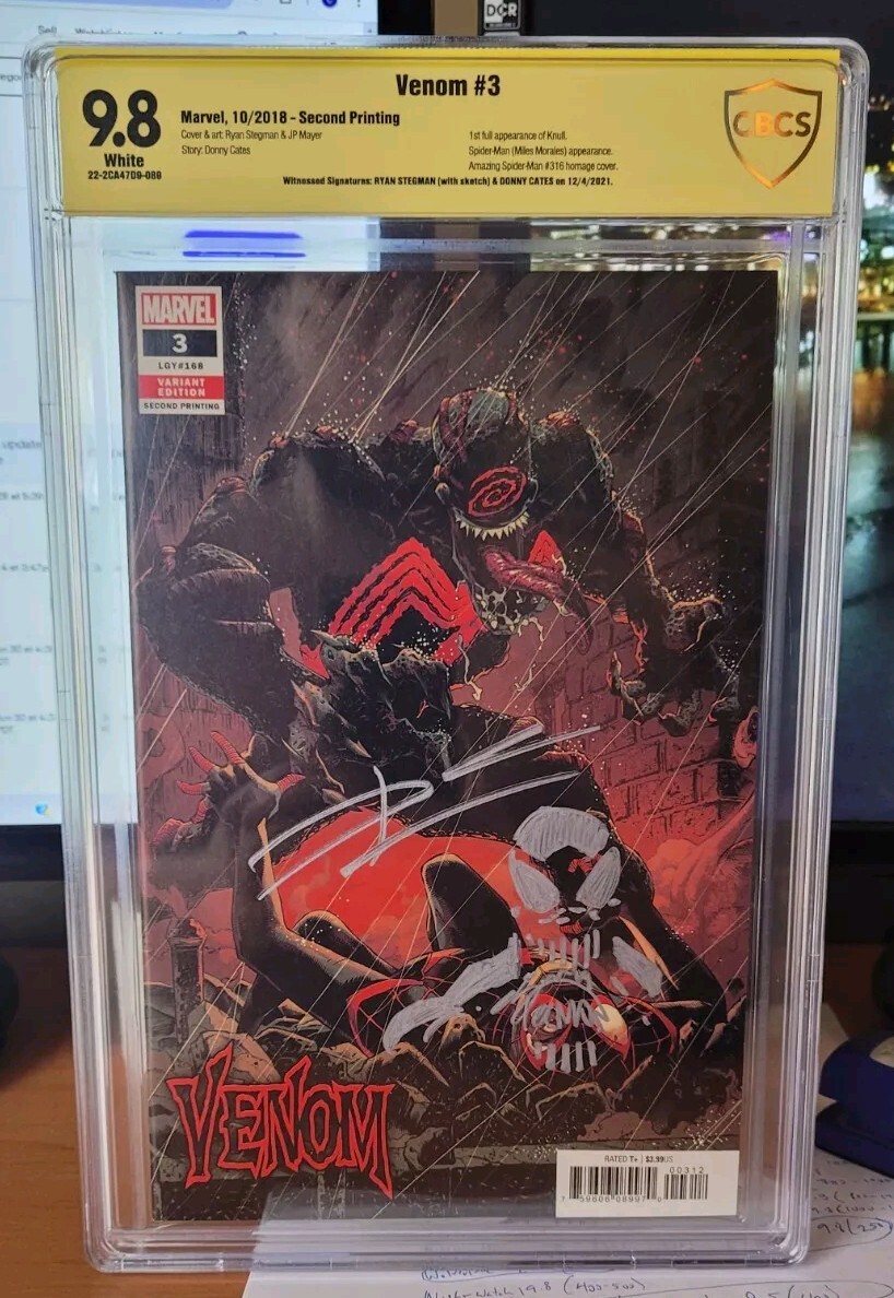 VENOM 3 CBCS 9.8 SS WITH REMARK RARE 1ST APPERANCE OF KNULL DUAL SIGNED VENOM 3 CBCS 9.8 SS WITH REMARK RARE 1ST APPERANCE OF KNULL DUAL SIGNED
