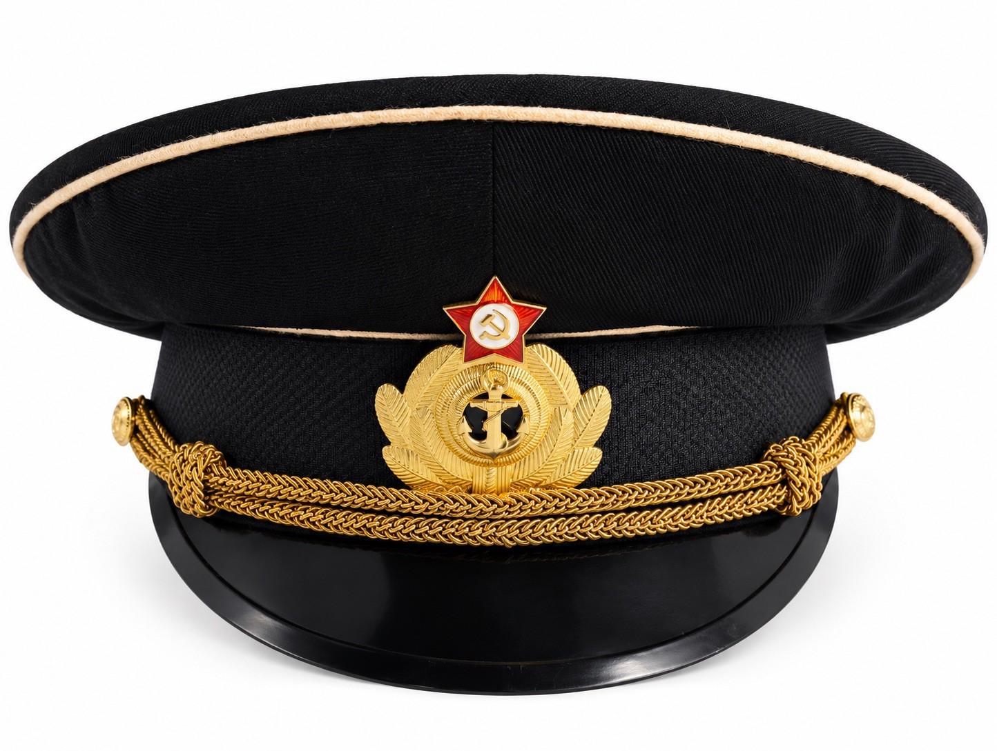 Soviet USSR Russian Naval Officer Cap Visor Hat Size 58 w/original tag Soviet USSR Russian Naval Officer Cap Visor Hat Size 58 w/original tag