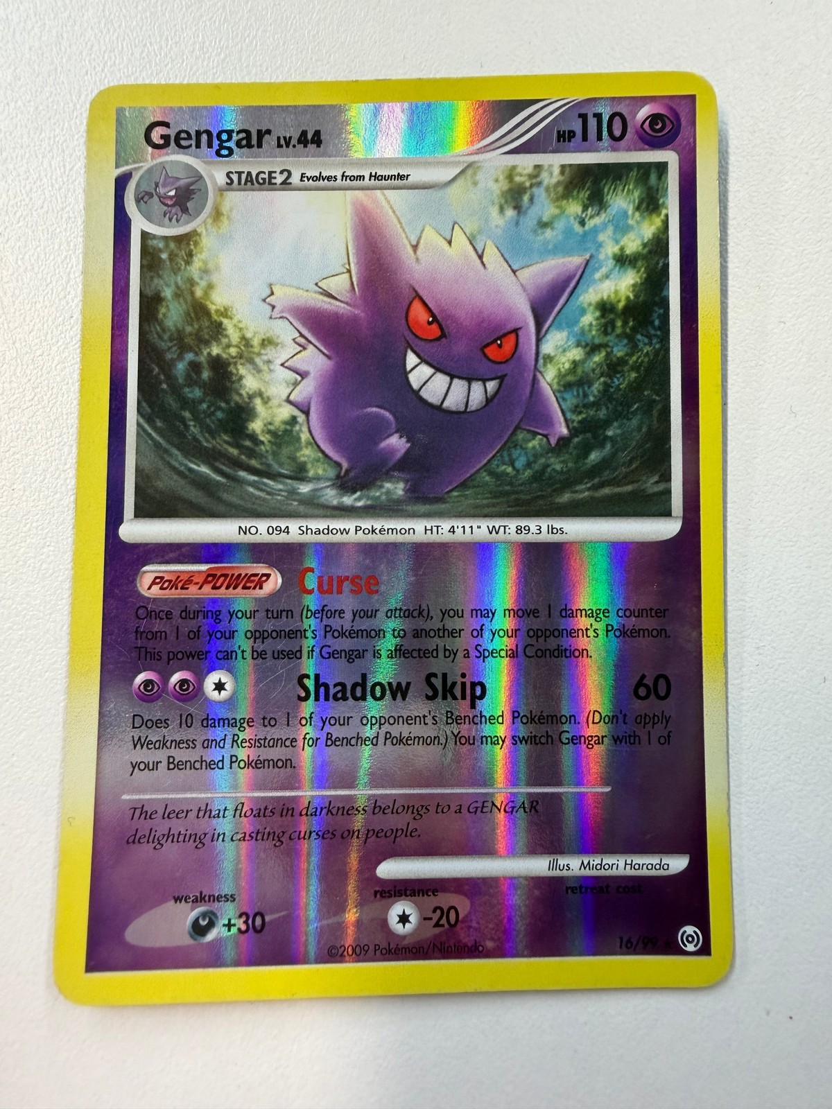 Pokemon TCG Gengar 16/99 Arceus Reverse Holo Rare L@@K Pokemon TCG Gengar 16/99 Arceus Reverse Holo Rare L@@K
