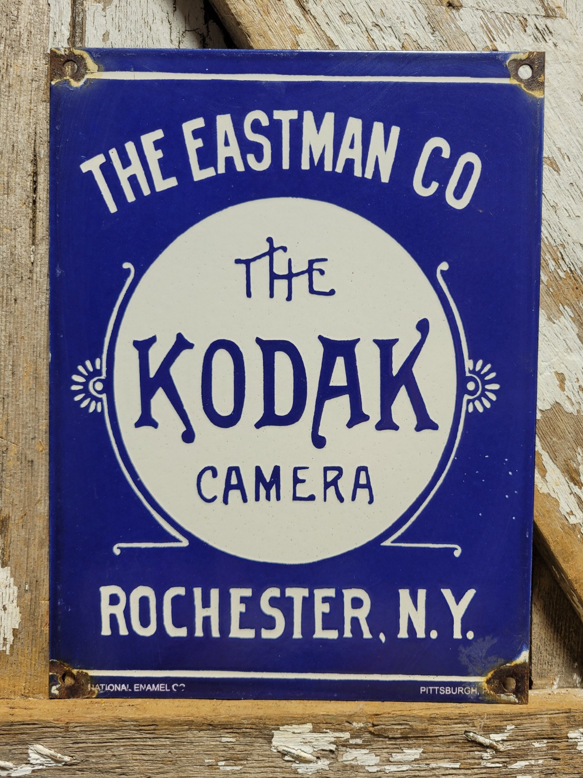 VINTAGE KODAK PORCELAIN SIGN OLD EASTMAN CAMERA PHOTOGRAPHY FILM ROCHESTER NY VINTAGE KODAK PORCELAIN SIGN OLD EASTMAN CAMERA PHOTOGRAPHY FILM ROCHESTER NY