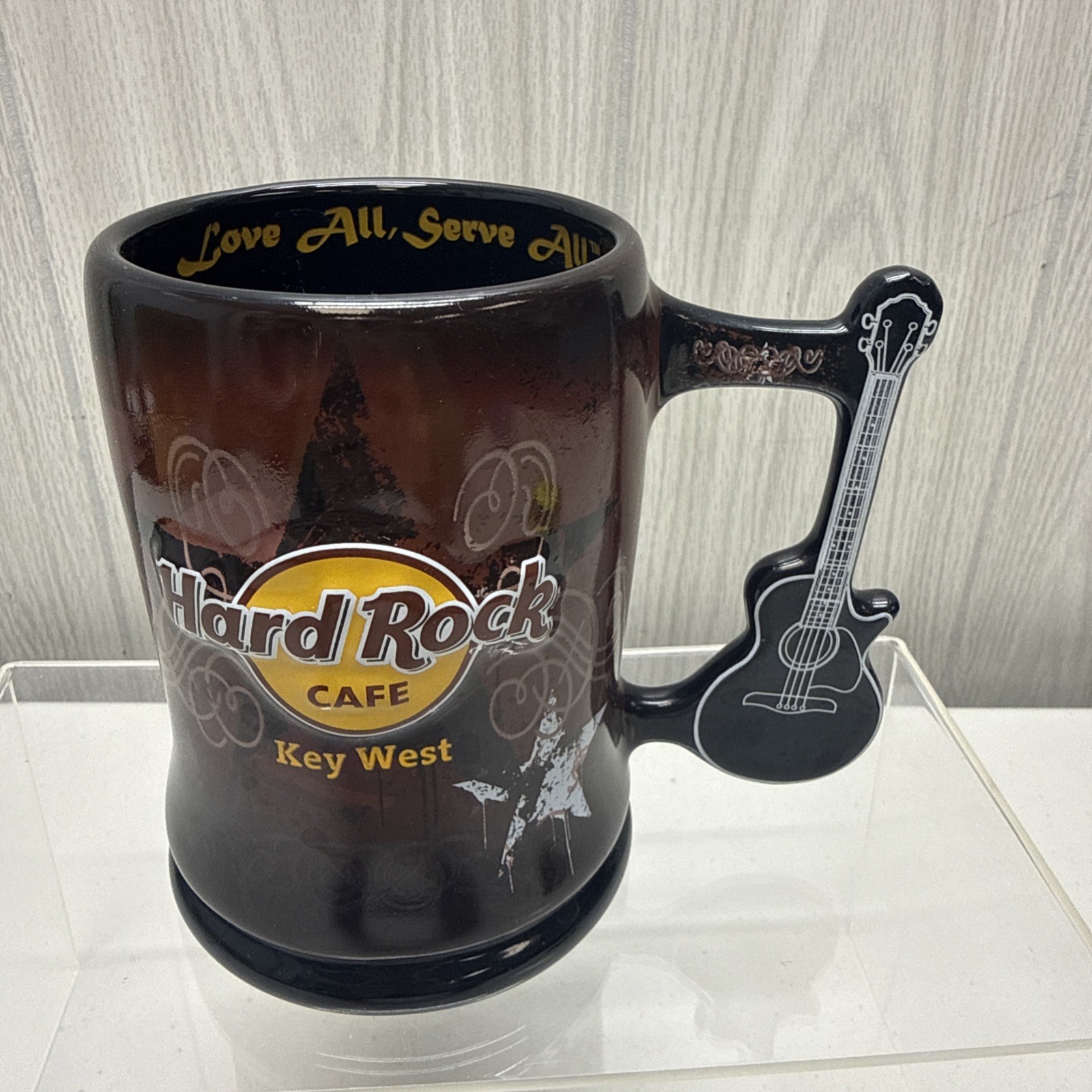 Hard Rock Café Key West Florida Coffee Beer Mug/Stein With Guitar Handle 5.25" H