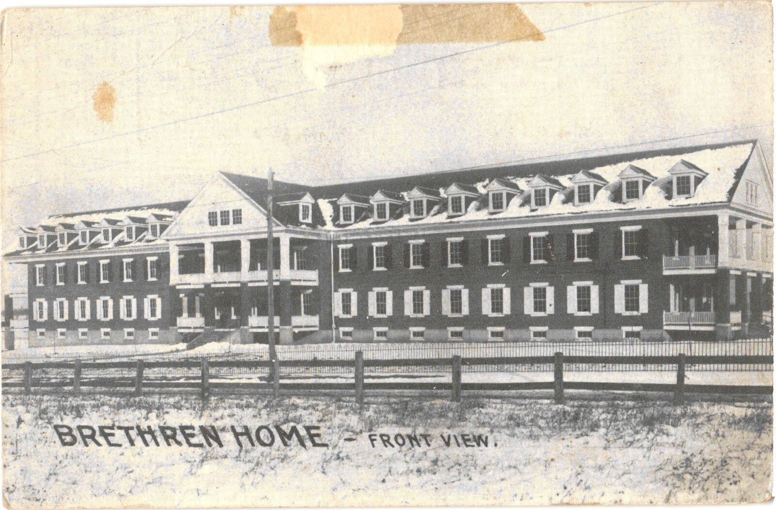 Mount Morris IL Brethren Home Winter View Divided Back Postcard c. 1910 Unused