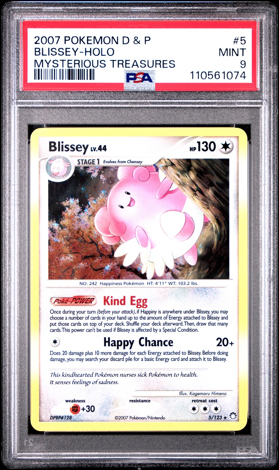 PSA 9 BLISSEY 5/123 | DP Mysterious Treasures Holo Pokemon Card PSA 9 BLISSEY 5/123 | DP Mysterious Treasures Holo Pokemon Card