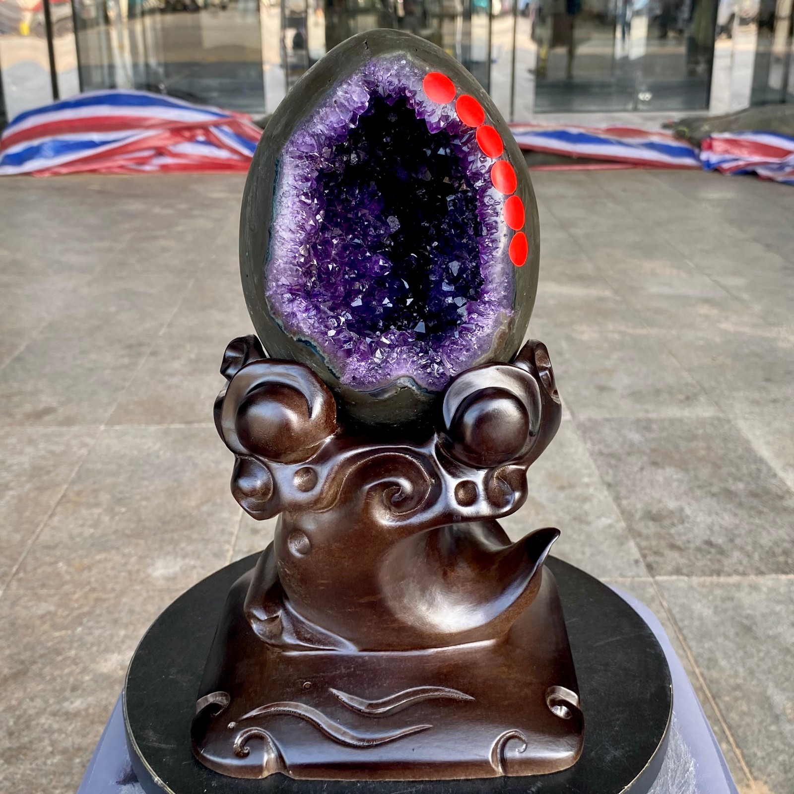7.91LB High quality Natural Amethyst geode quartz crystal Dinosaur egg healing 7.91LB High quality Natural Amethyst geode quartz crystal Dinosaur egg healing