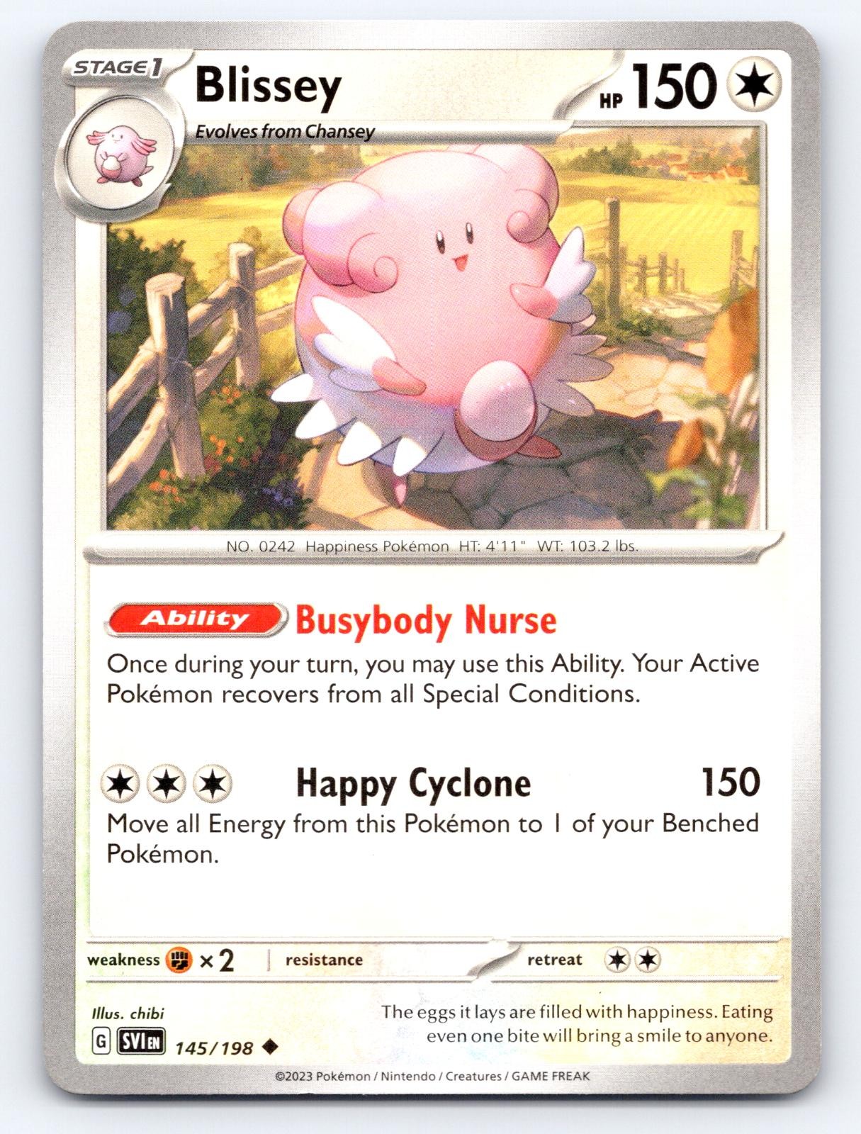 Blissey 145/198 Uncommon Scarlet & Violet Pokemon Lightly Played Blissey 145/198 Uncommon Scarlet & Violet Pokemon Lightly Played