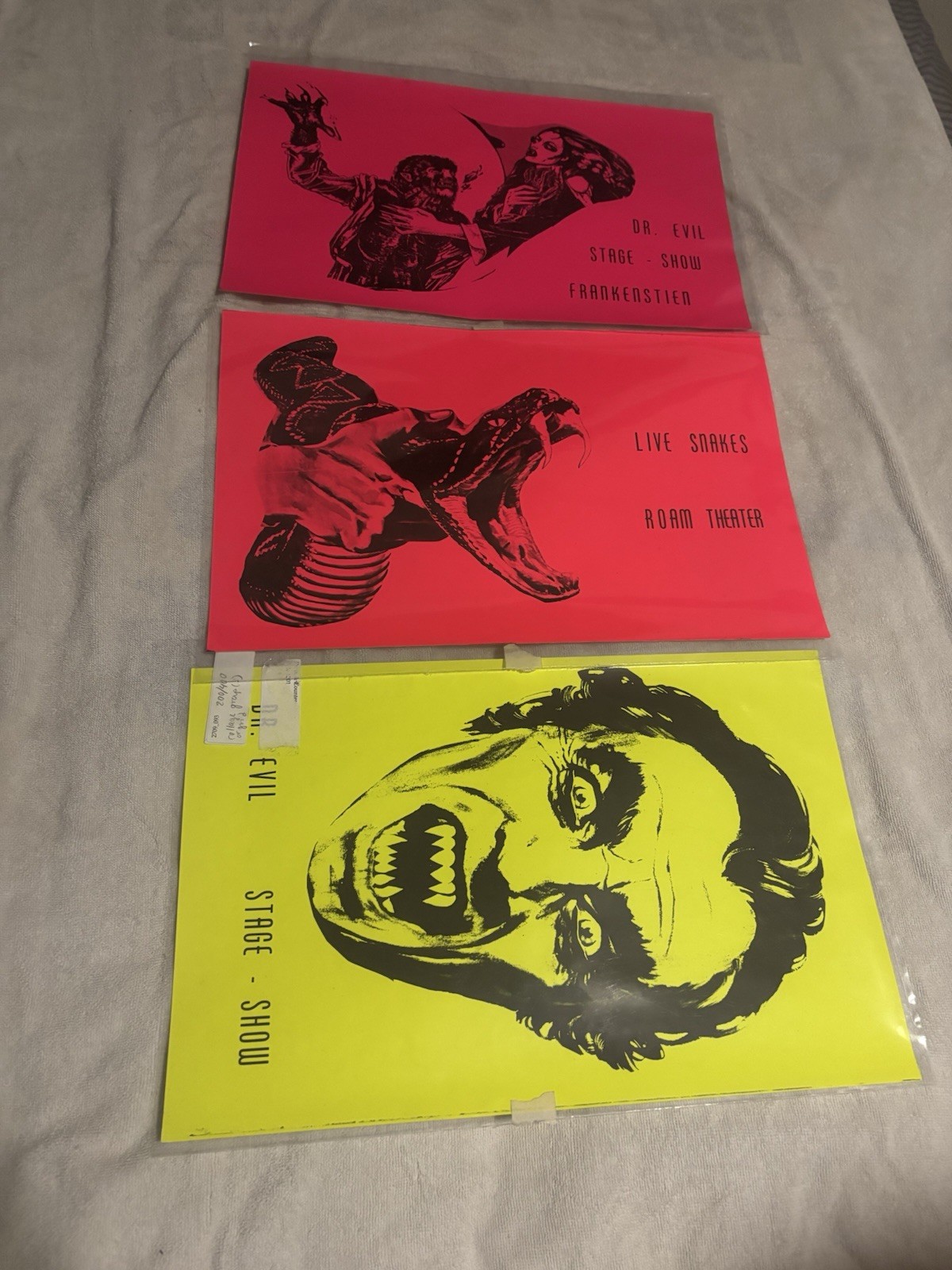 Vintage Doctor Evil Stage Show Posters Set Of 3 Side Show Horror Dracula Vintage Doctor Evil Stage Show Posters Set Of 3 Side Show Horror Dracula