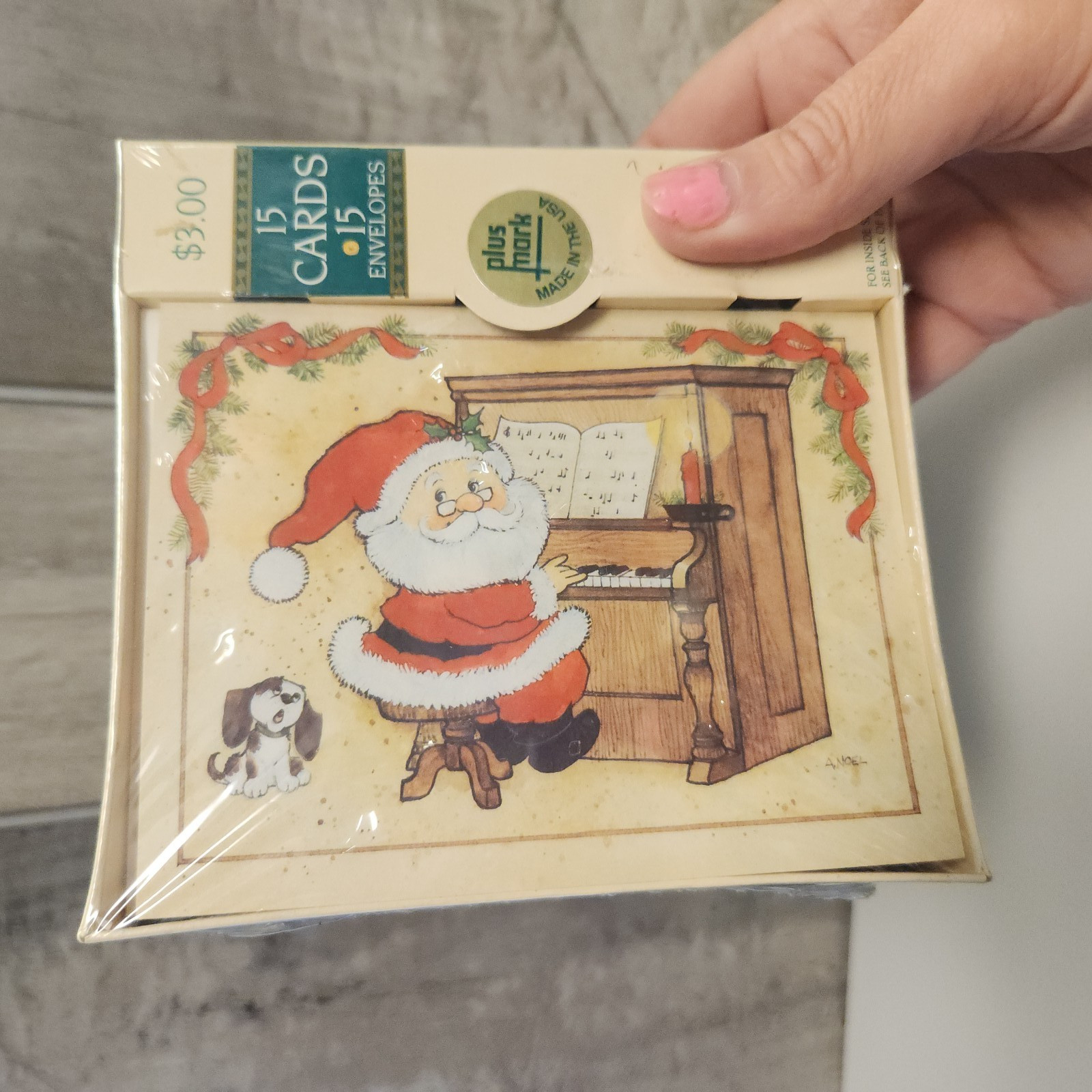 VTG NEW Sealed Plus Mark American Greetings Christmas 15 Cards Santa Puppy 1992 VTG NEW Sealed Plus Mark American Greetings Christmas 15 Cards Santa Puppy 1992