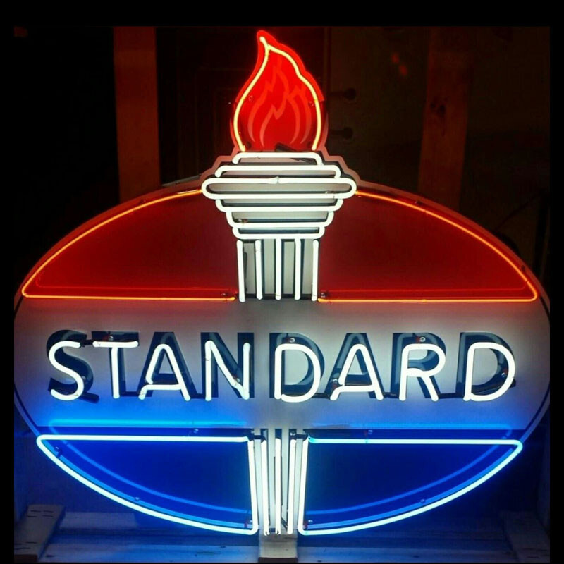 US STOCK Standard Gas Oil Gasoline Vintage Neon Sign Gas Station Decor 24"x20"