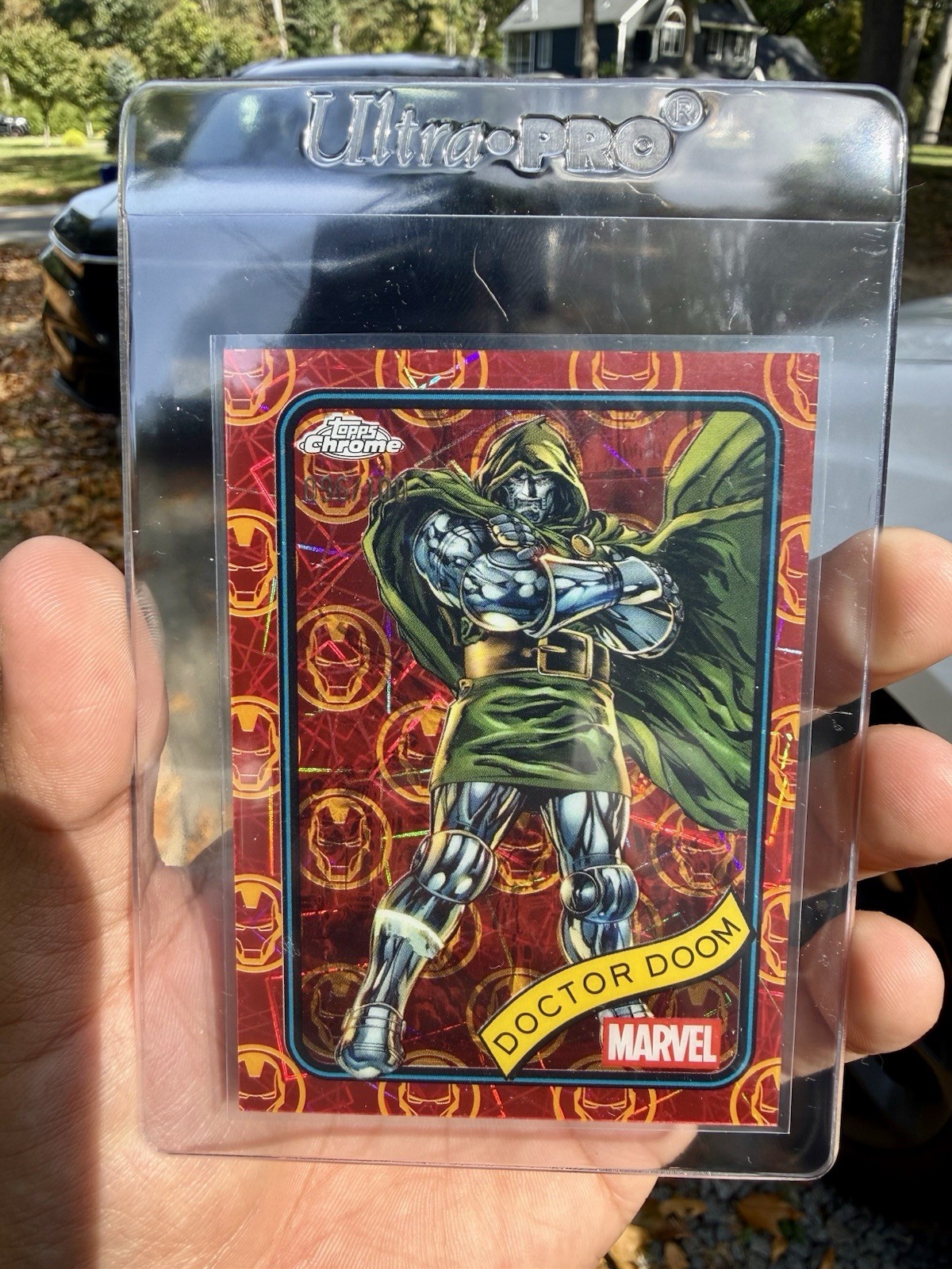 DOCTOR DOOM 2025 TOPPS CHROME MARVEL IRON MAN RED & GOLD LAZER /100 #148 📈 DOCTOR DOOM 2025 TOPPS CHROME MARVEL IRON MAN RED & GOLD LAZER /100 #148 📈