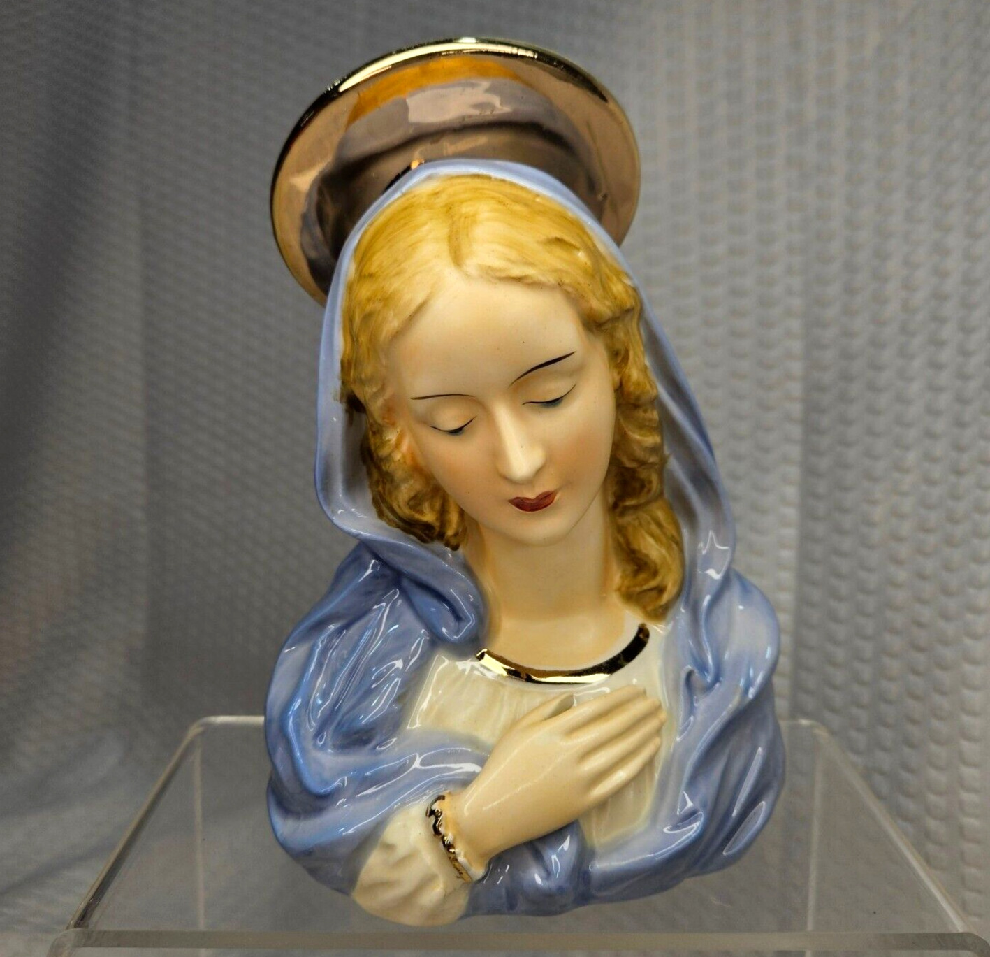 Vintage Virgin Mary Madonna Ceramic Planter Decor