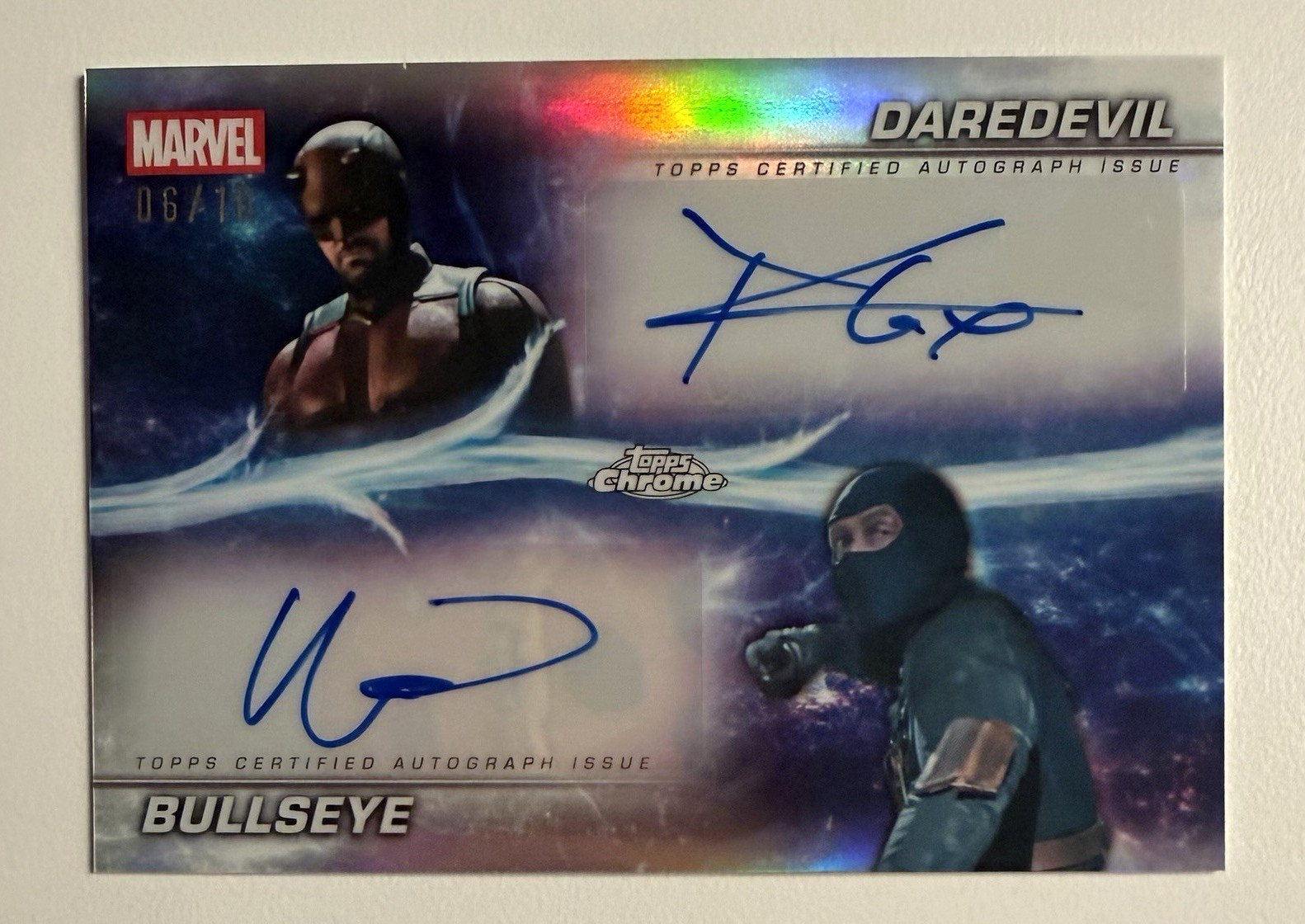 2025 Topps Marvel Studios Chrome Daredevil/Bullseye Dual Auto /10 DA-CBL