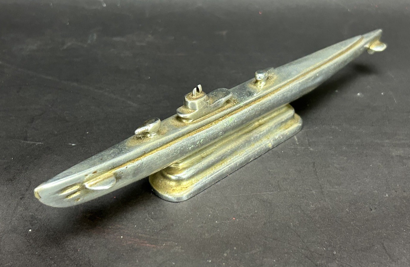Vintage Solid Metal WWII Submarine Desk Model Paperweight 9.25 in. Vintage Solid Metal WWII Submarine Desk Model Paperweight 9.25 in.