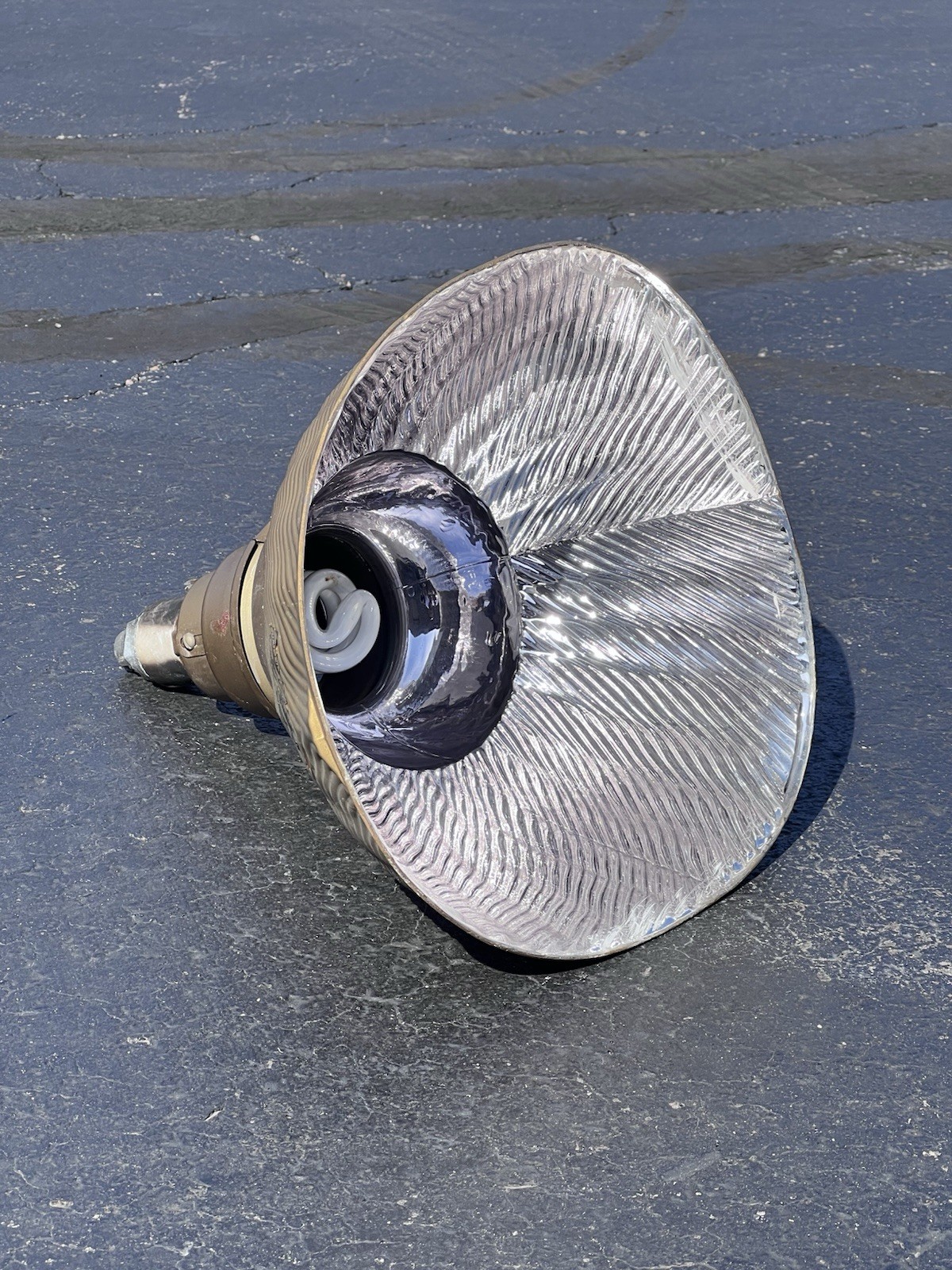 Antique Mercury Glass Shade Xray Industrial Lamp Light 510 Queen Fluted lot 31 Antique Mercury Glass Shade Xray Industrial Lamp Light 510 Queen Fluted lot 31