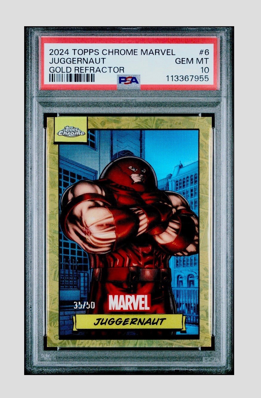 2024 Topps Chrome Marvel #6 Juggernaut /50 True Gold PSA 10 Gem 💎 Mint 2024 Topps Chrome Marvel #6 Juggernaut /50 True Gold PSA 10 Gem 💎 Mint