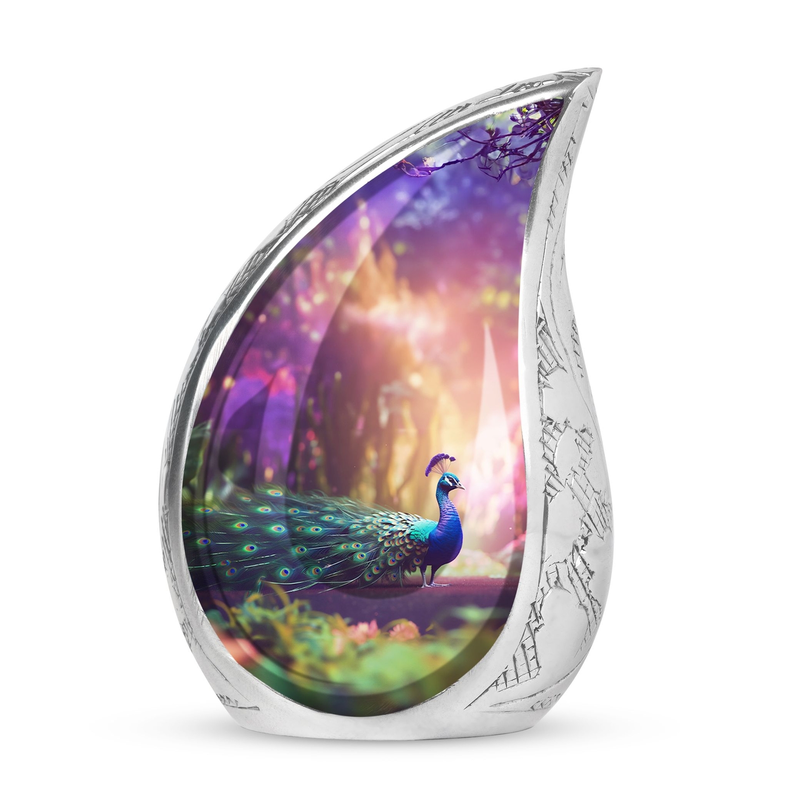 Eternal Harmony: Peacock Adorned Adult Cremation Memory Keeper Keepsake Eternal Harmony: Peacock Adorned Adult Cremation Memory Keeper Keepsake