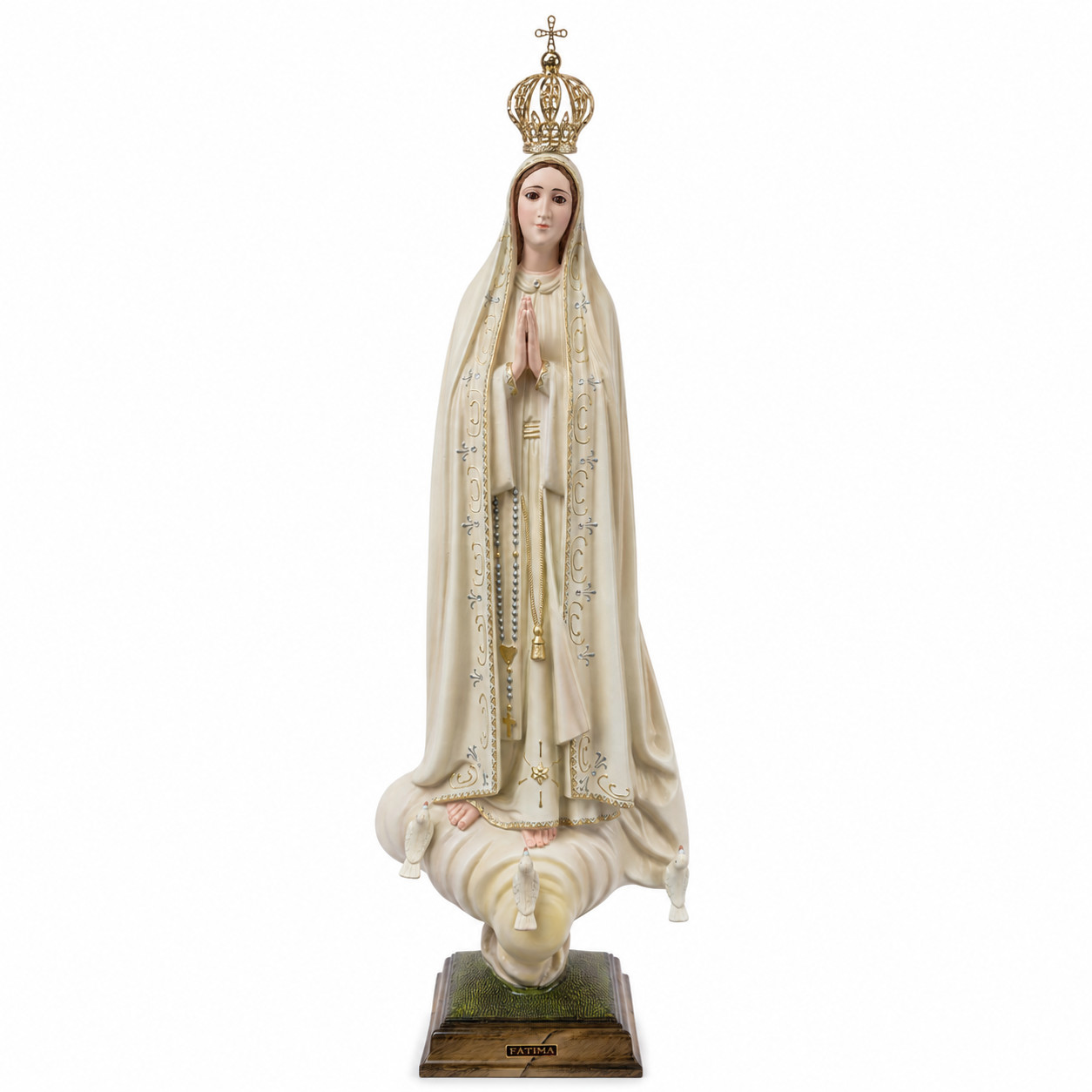 31" Our Lady Of Fatima Virgin Mary Beige Religious Statue, #1037V 31" Our Lady Of Fatima Virgin Mary Beige Religious Statue, #1037V