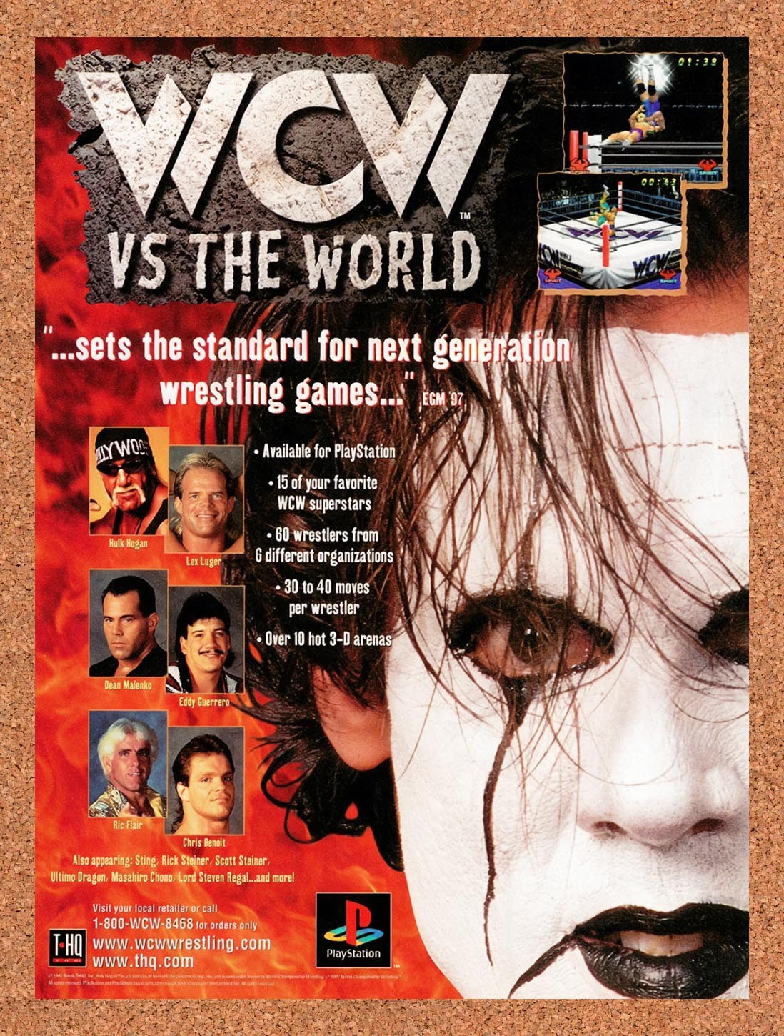 1997 WCW vs The World PS1 Original Advertisement / Retro Promo v1 1997 WCW vs The World PS1 Original Advertisement / Retro Promo v1
