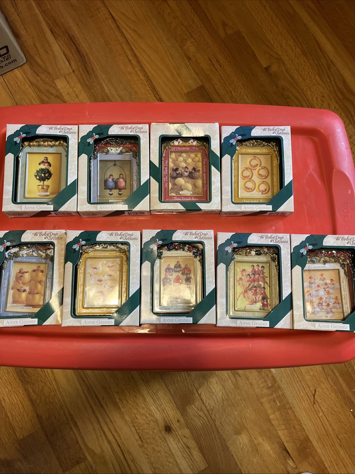 Vintage 1998 Anne Geddes 12 Days Of Christmas Ornament Set Of 9 Pc New Vintage 1998 Anne Geddes 12 Days Of Christmas Ornament Set Of 9 Pc New