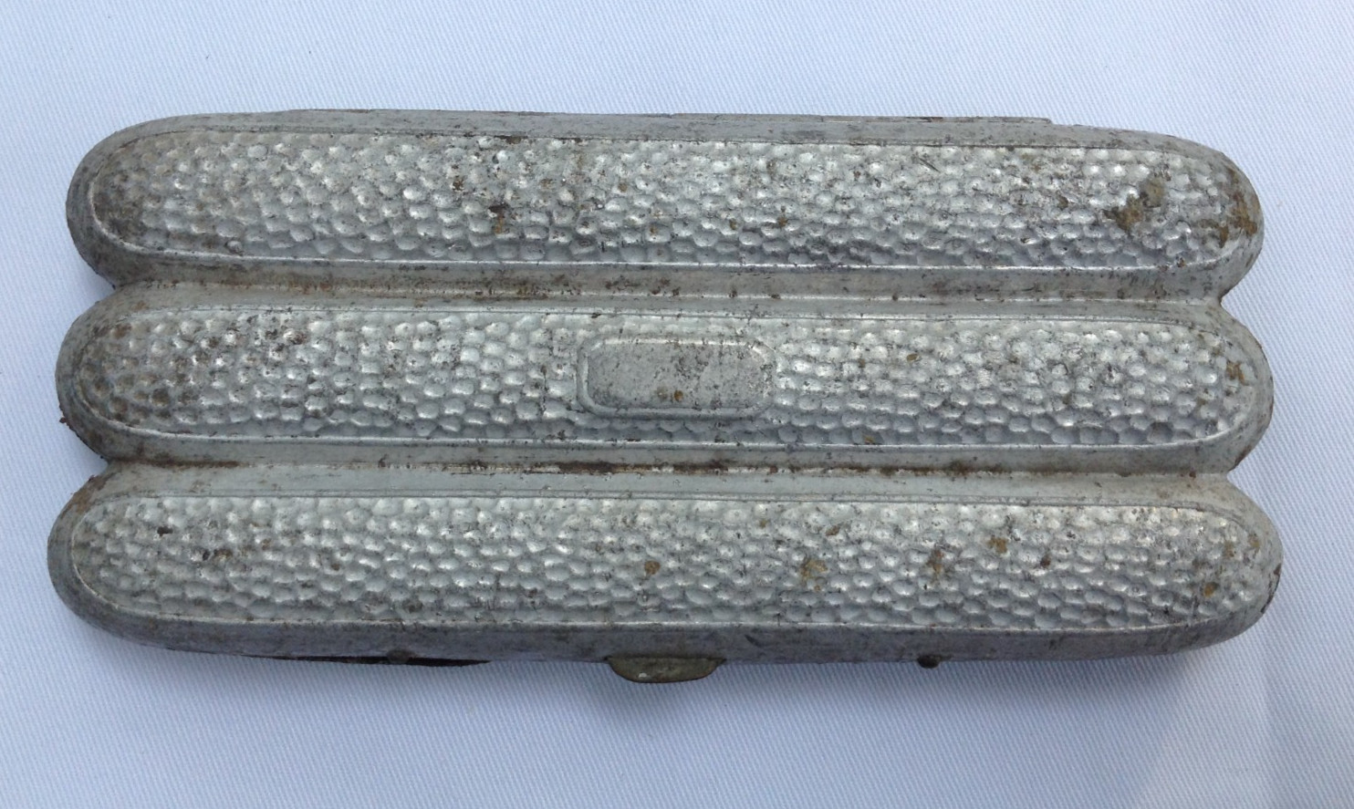 Vintage Hammered Tin Three-Fingered Cigar Case Holder