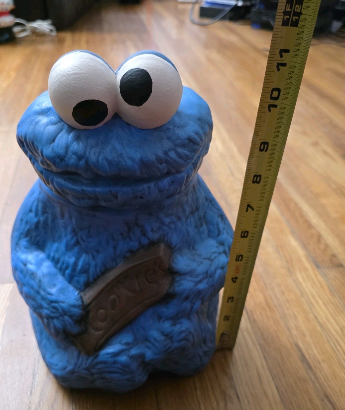 Vintage COOKIE MONSTER  Coin Bank Ceramic P-453 Sesame Street 1980 Muppets 1970s