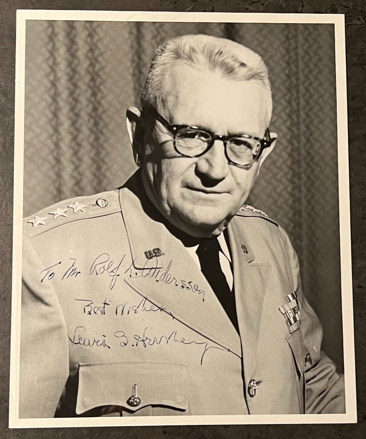 General Lewis B. Hershey Signed Photo 4-Star Selective Service Director DRAFT General Lewis B. Hershey Signed Photo 4-Star Selective Service Director DRAFT