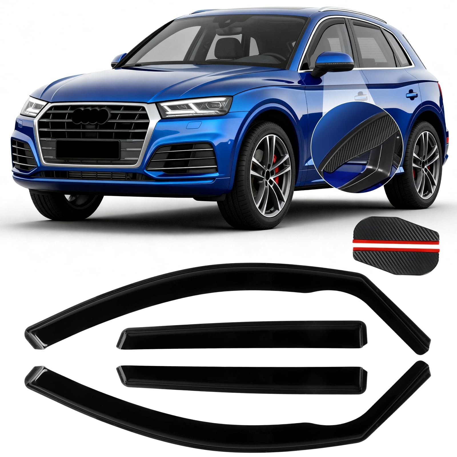 4pcs in-Channel Window Rain Guard Fit for Audi Q5/SQ5 8R 2009-2017 | Smoke Ti... 4pcs in-Channel Window Rain Guard Fit for Audi Q5/SQ5 8R 2009-2017 | Smoke Ti...