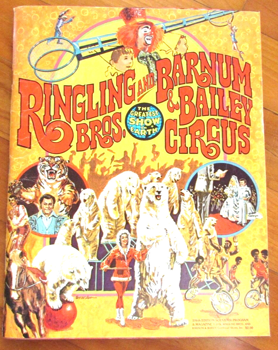 106th Ringling Bros Barnum & Bailey Anniversary circus magazine program Vtg 1976 106th Ringling Bros Barnum & Bailey Anniversary circus magazine program Vtg 1976