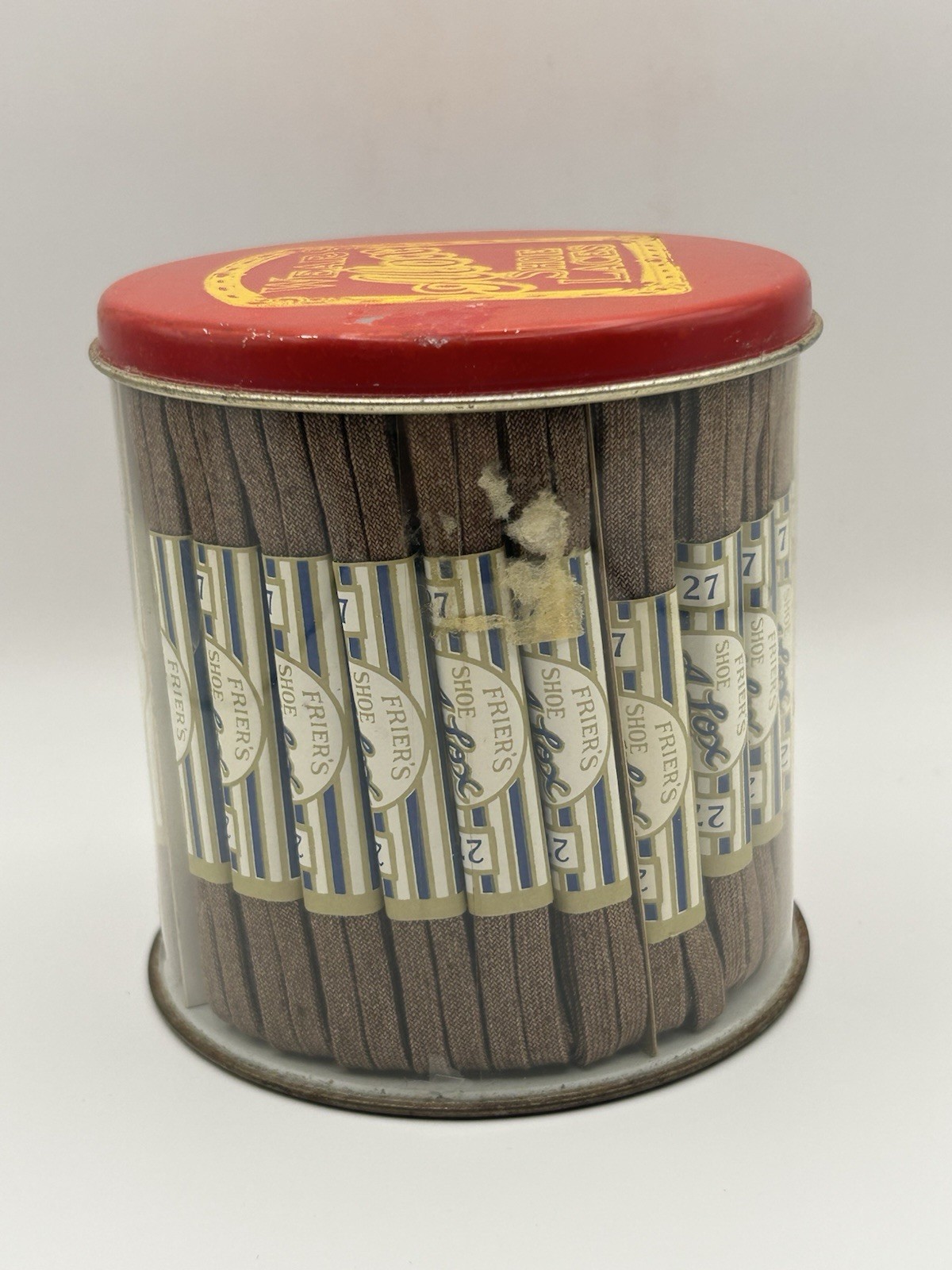 Vintage 1930s Frier’s A-Lox Shoe Laces Store Display Tin 48 NOS 27” Laces RARE Vintage 1930s Frier’s A-Lox Shoe Laces Store Display Tin 48 NOS 27” Laces RARE
