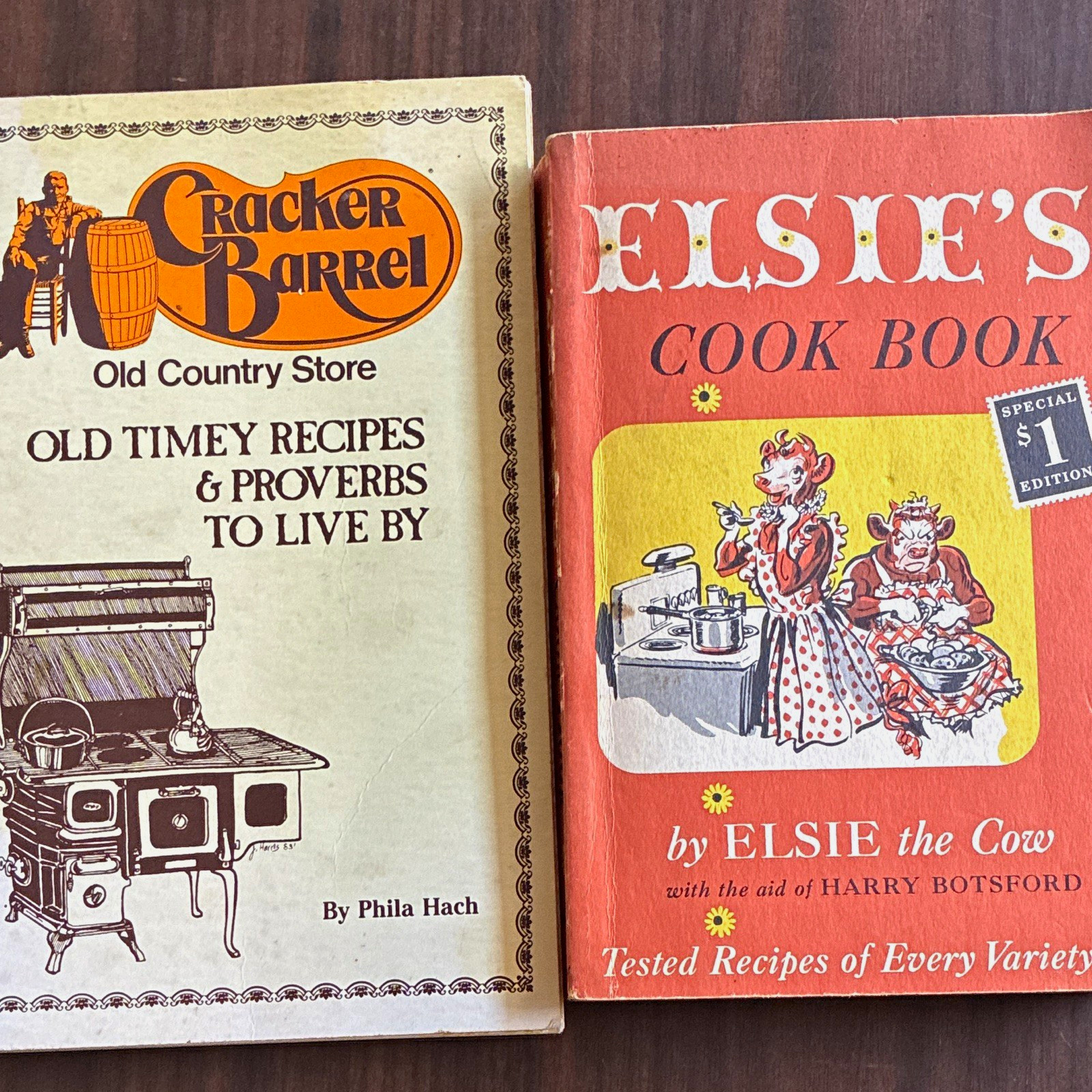 Lot of 2 Vintage Cookbooks: Elsie’s Cook Book + Cracker Barrel Old Timey Recipes Lot of 2 Vintage Cookbooks: Elsie’s Cook Book + Cracker Barrel Old Timey Recipes