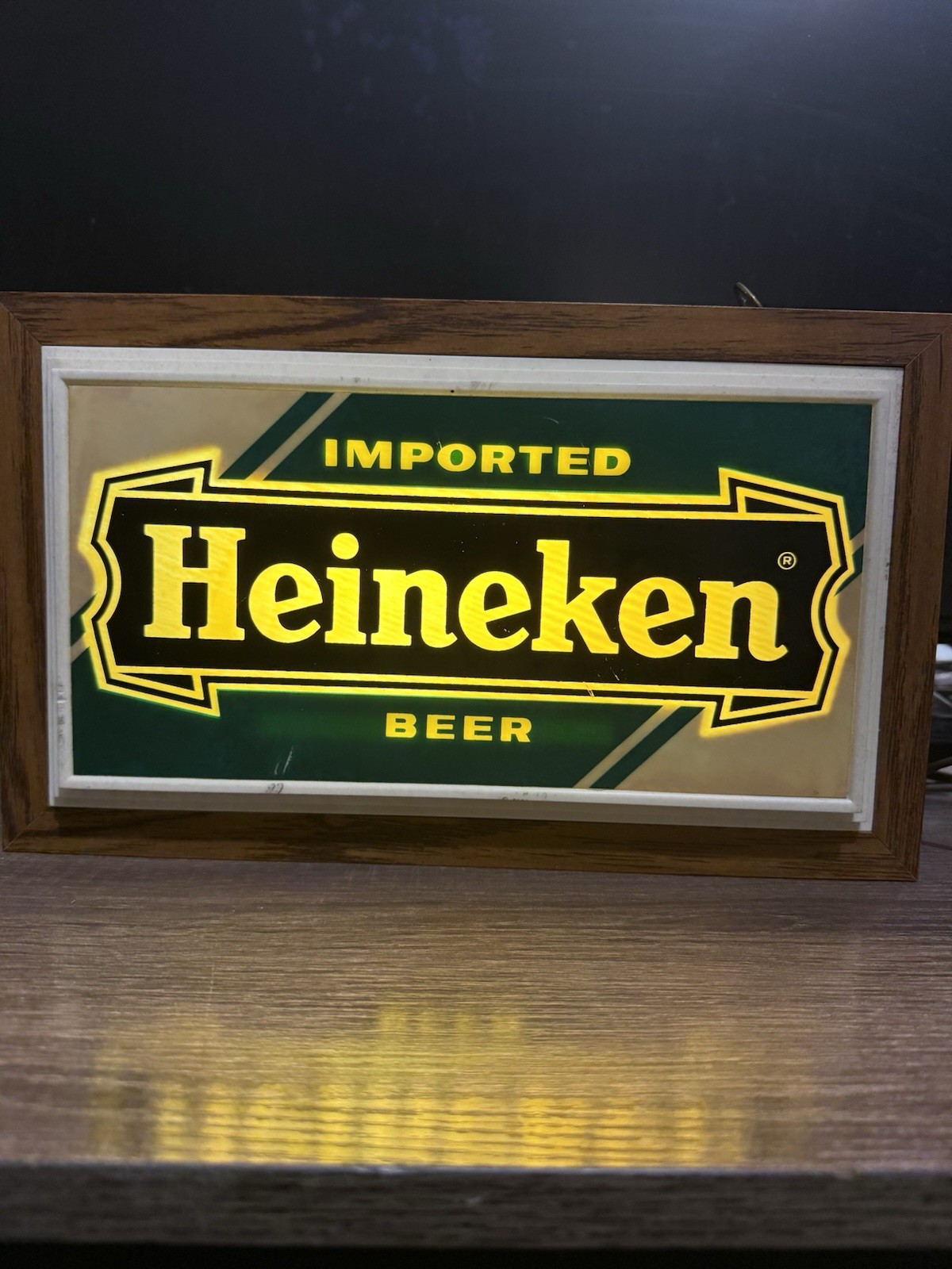 Working Vintage 70’s-80’s Heineken Lighted Beer Sign All Original Working Vintage 70’s-80’s Heineken Lighted Beer Sign All Original
