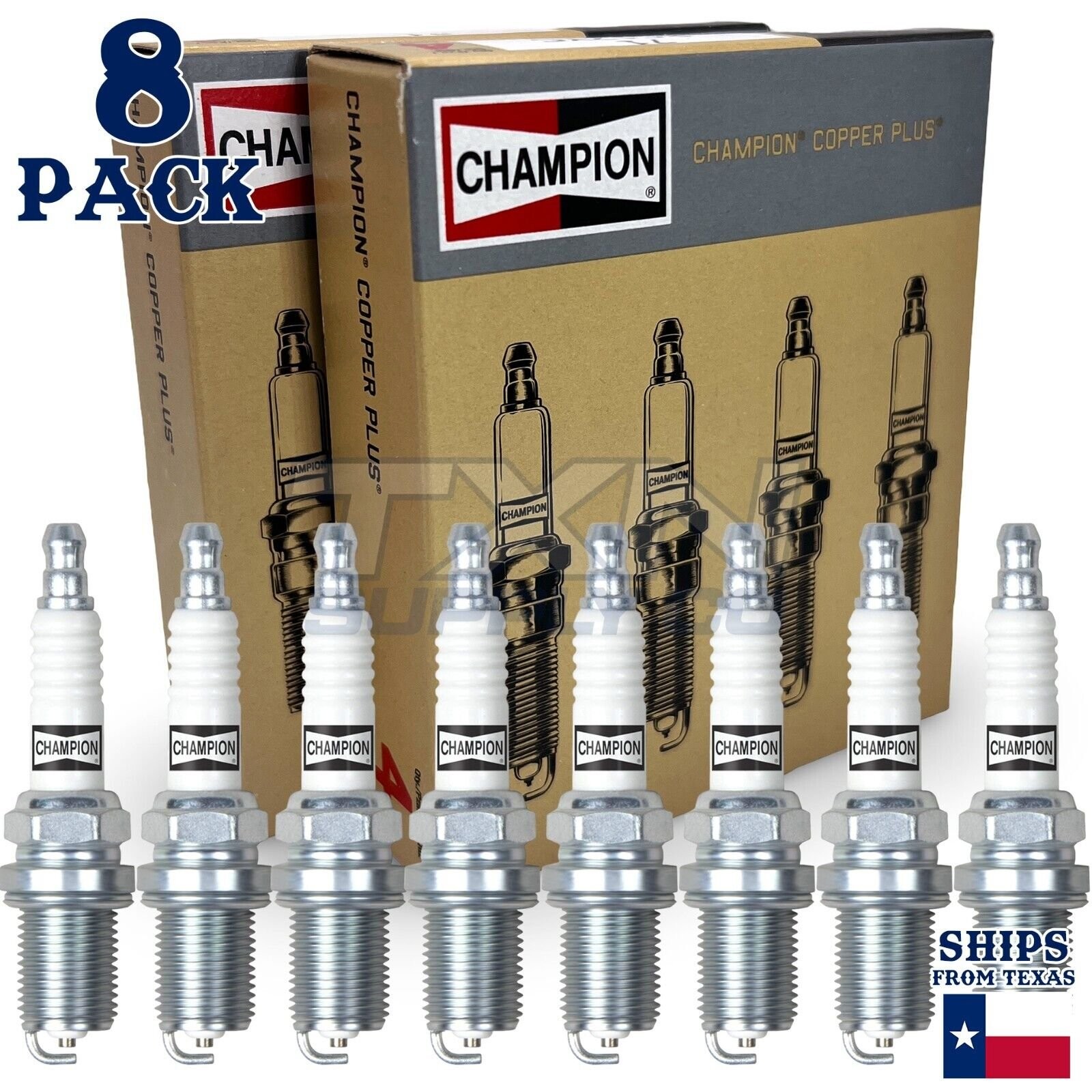 8 Pack Champion Copper Plus Spark Plugs for 2002-2007 Dodge Ram 1500 4.7L V8
