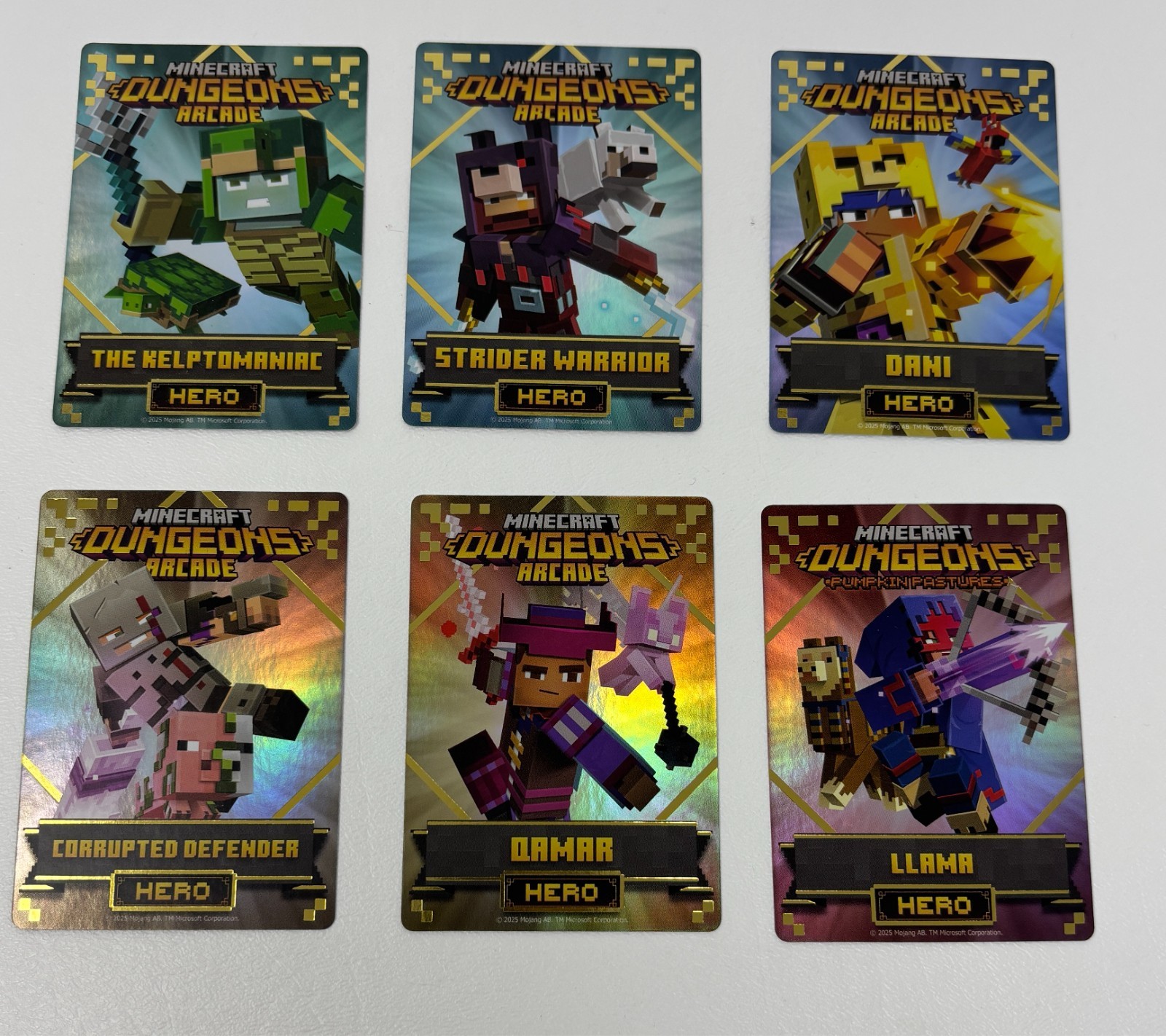 Minecraft Dungeons Arcade Cards (6x Heroes) Dani/Qamar/Llama/CD/SW/Kelptomaniac Minecraft Dungeons Arcade Cards (6x Heroes) Dani/Qamar/Llama/CD/SW/Kelptomaniac