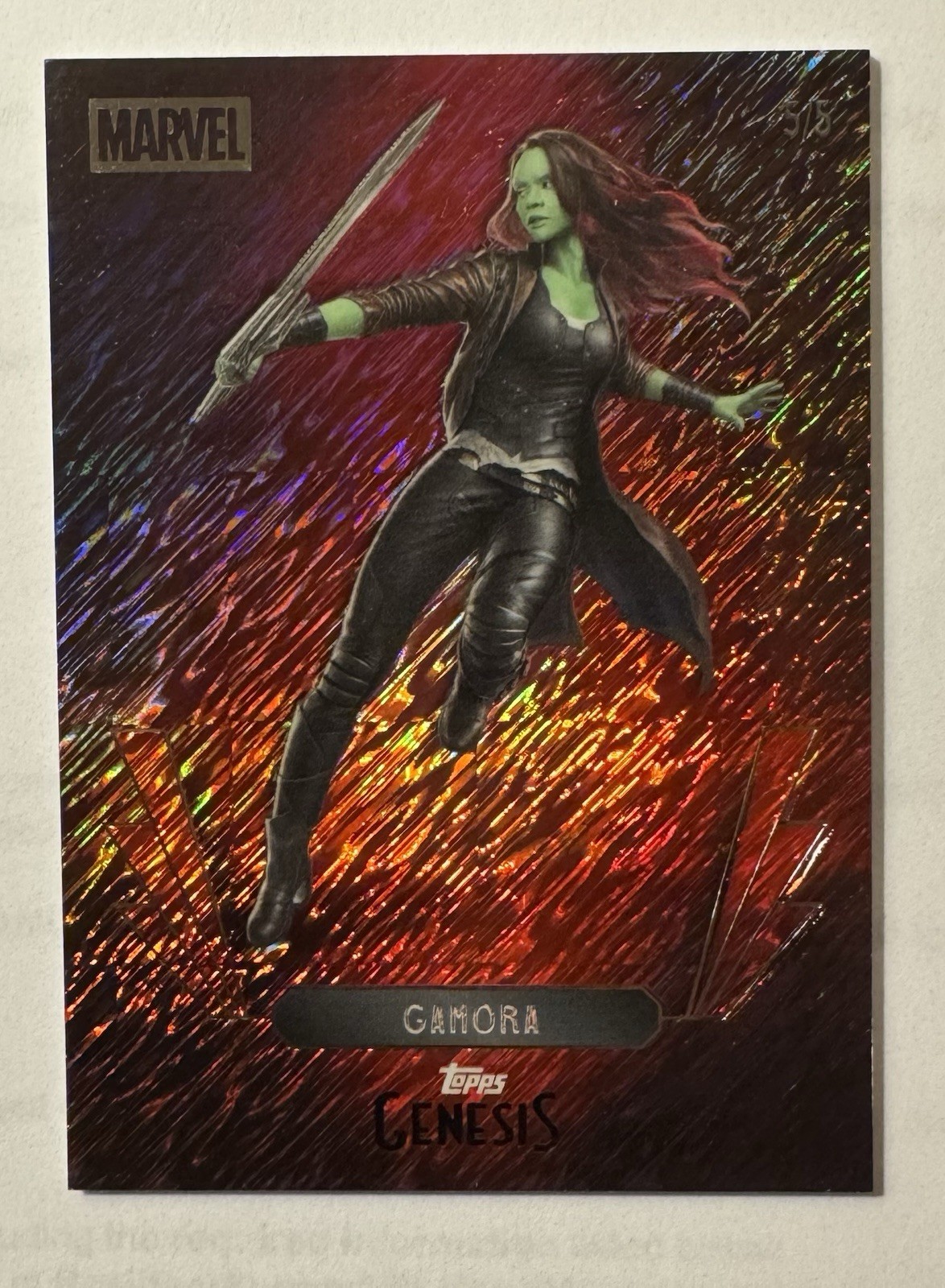 2025 Topps Disney Genesis Gamora Red Shimmer 5/5 Bookend 2025 Topps Disney Genesis Gamora Red Shimmer 5/5 Bookend