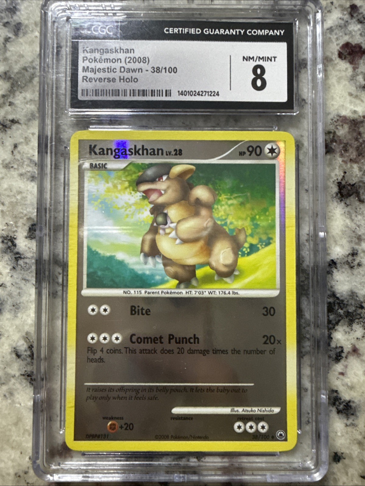 2008 Pokemon EX Majestic Dawn #38/100 Kangaskhan Holo CGC 8 NM-MT Graded