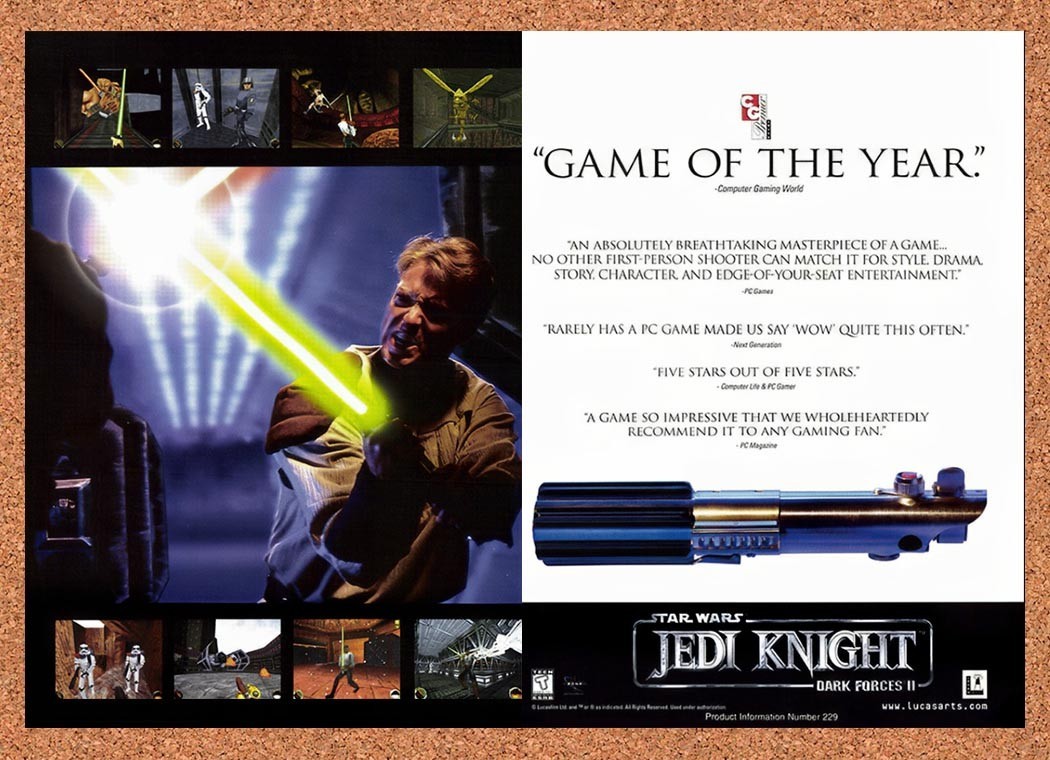 1998 Star Wars Jedi Knight Dark Forces 2 GOTY Original Advertisement / Promo v2 1998 Star Wars Jedi Knight Dark Forces 2 GOTY Original Advertisement / Promo v2