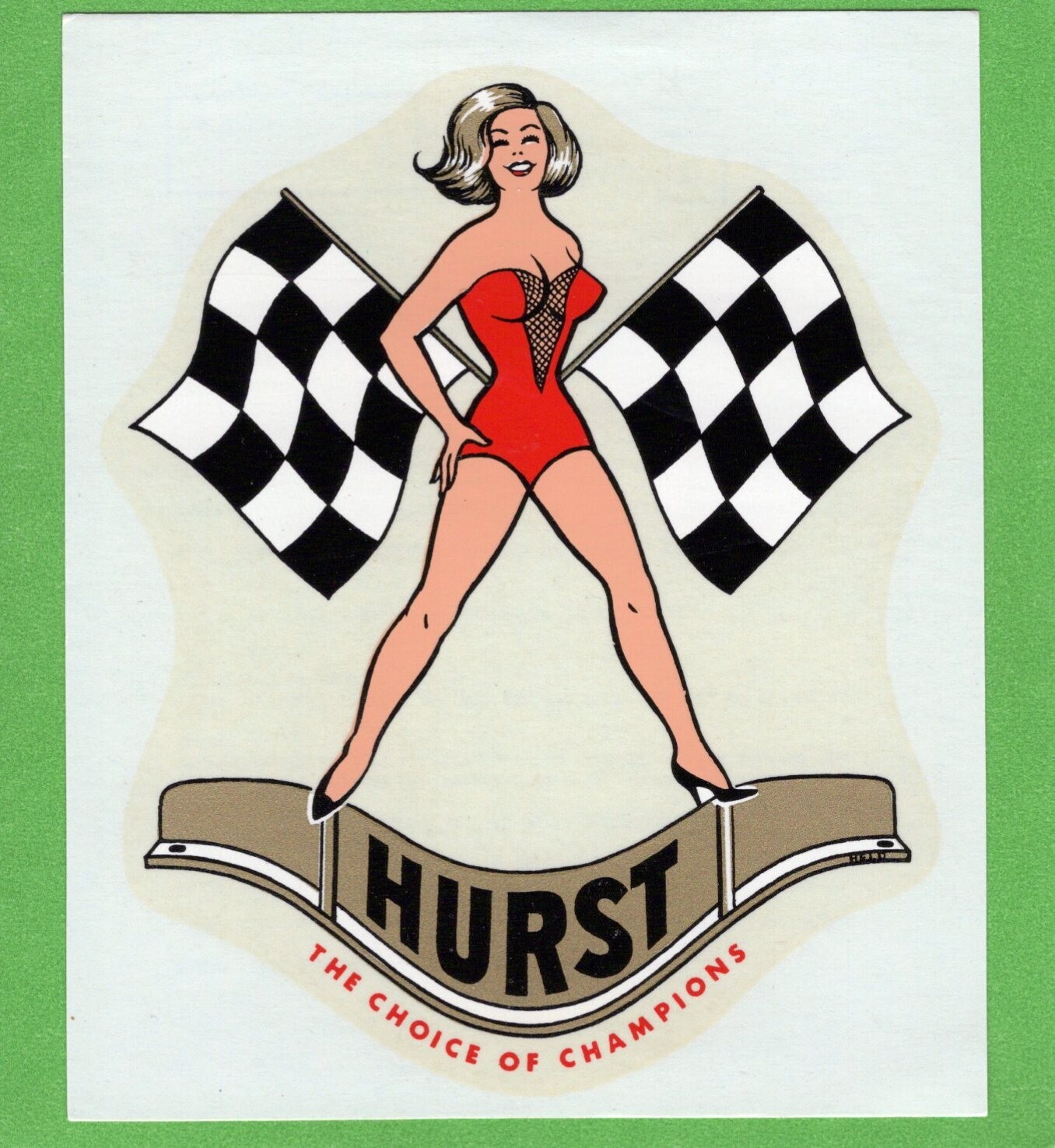 VINTAGE ORIGINAL 1972 "MISS HURST GOLDEN SHIFTER" LINDA VAUGHN WATER DECAL ART