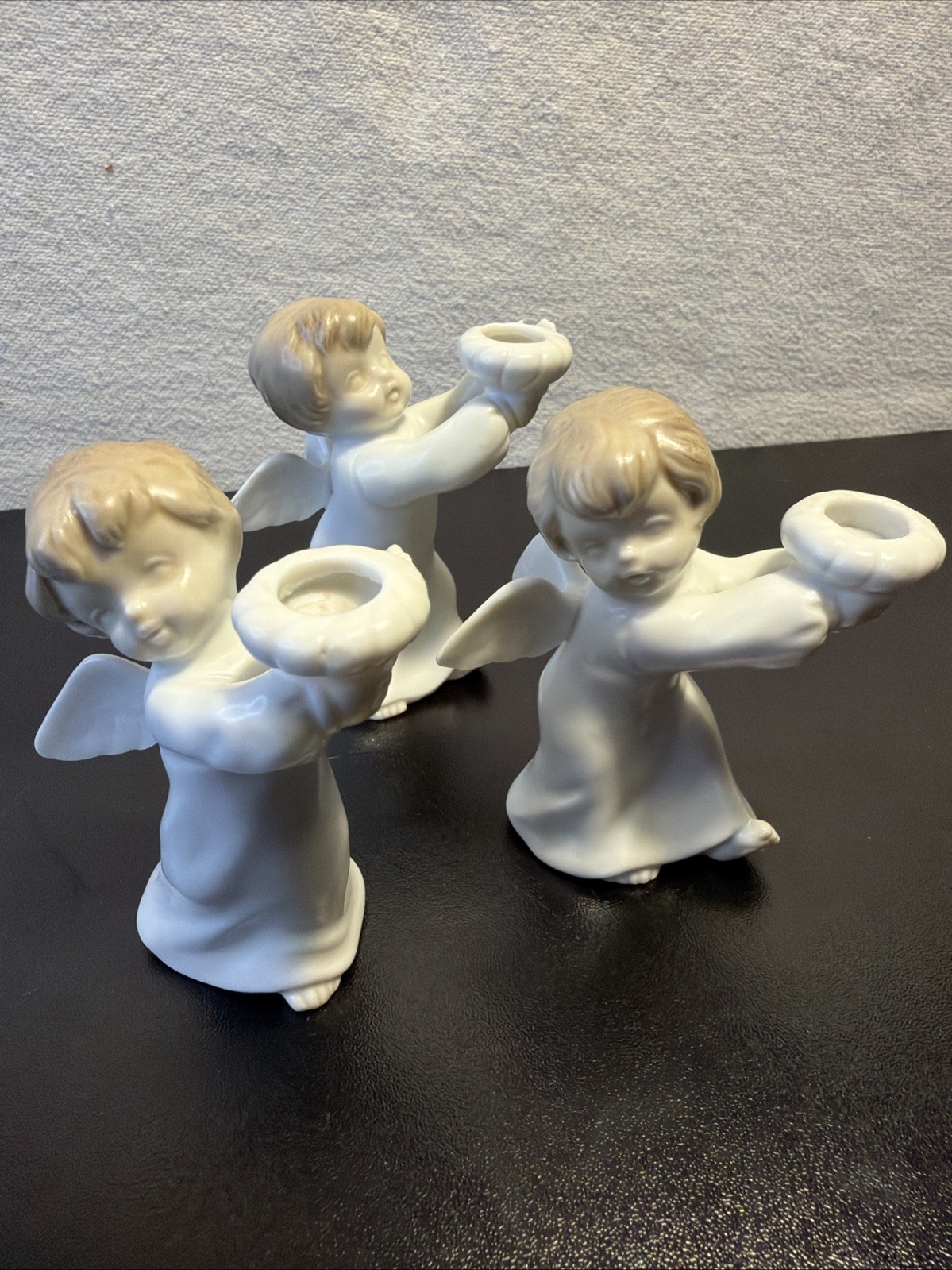 Vintage 1981 Fitz and Floyd Porcelain Angel Candle Holder Trio Choir Japan Vintage 1981 Fitz and Floyd Porcelain Angel Candle Holder Trio Choir Japan
