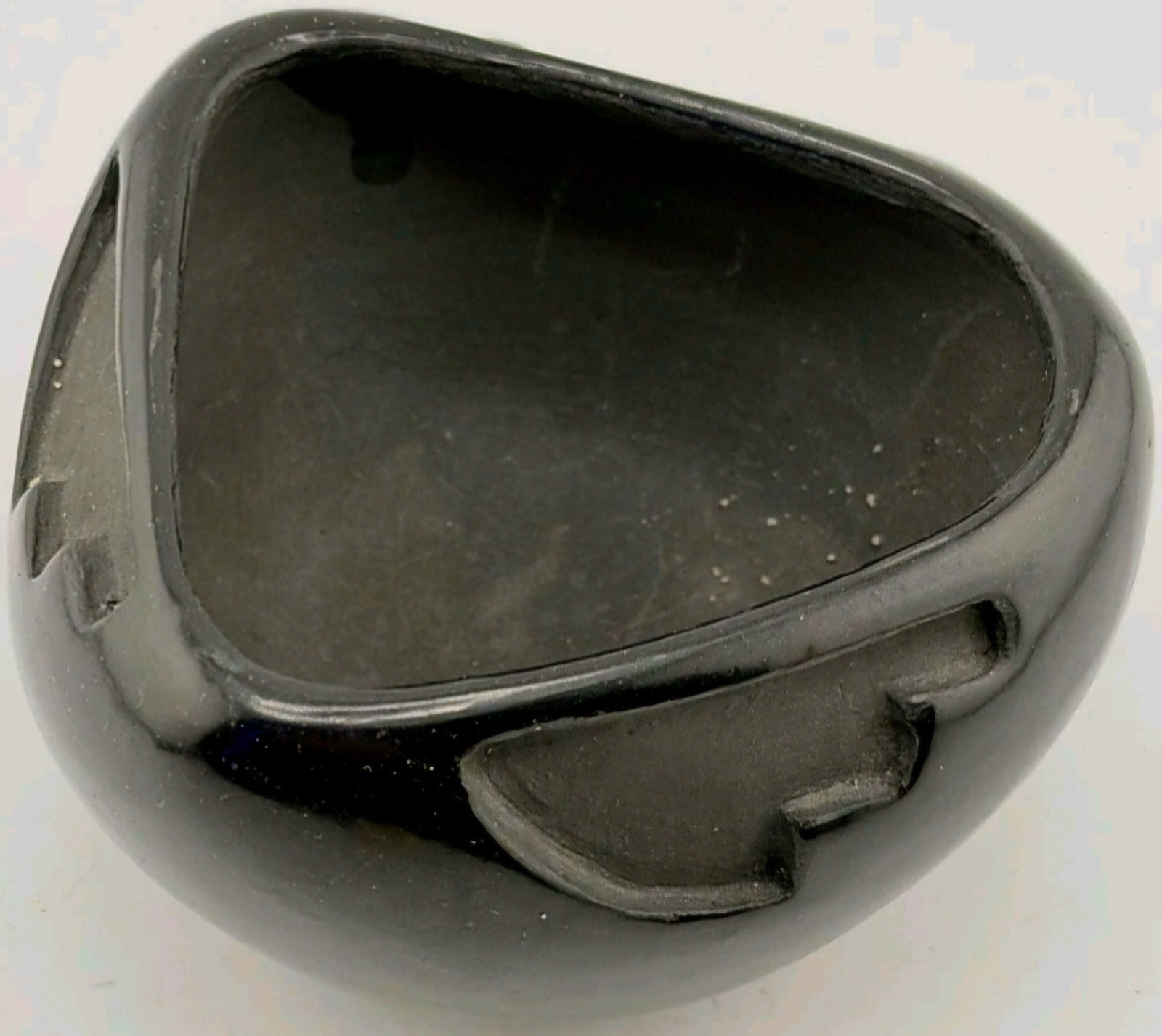 SANTA CLARA BLACKWARE "ROSE TAFOYA" SIGNED BOWL VTG - PUEBLO DP CARVE