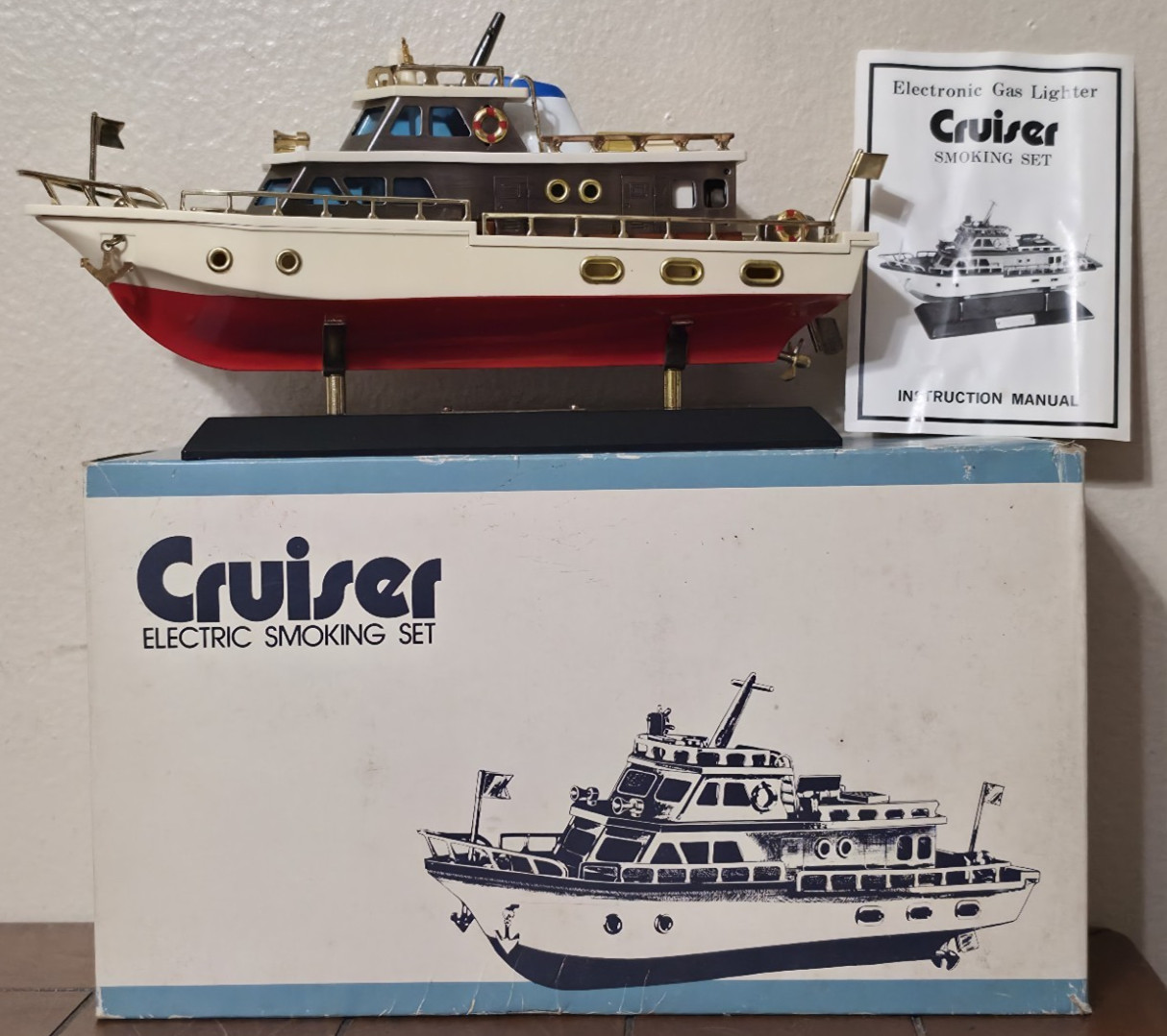 Rare Vintage Waco Boat Yacht Cabin Cruiser Desk Table Lighter Japan 60's W/BOX