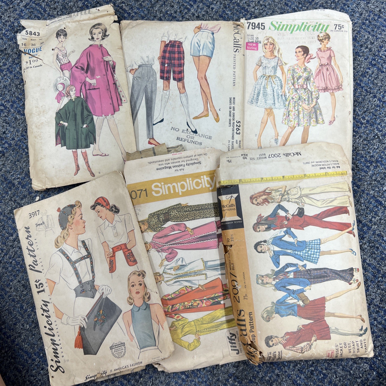 Lot 6 Vintage 1960s Sewing Patterns Vogue McCalls Simplicity Womens Fashion Lot 6 Vintage 1960s Sewing Patterns Vogue McCalls Simplicity Womens Fashion