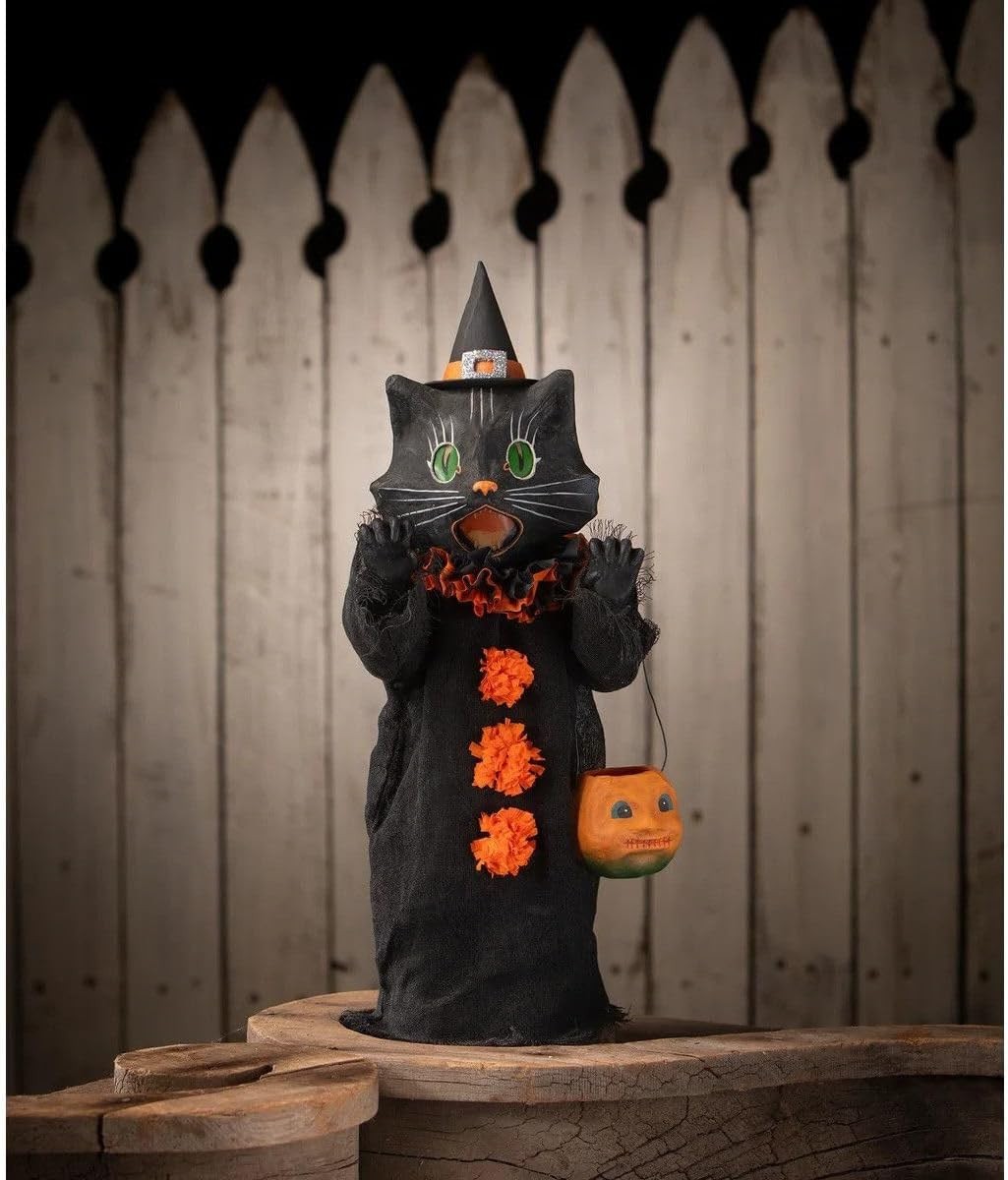 Bethany Lowe Scaredy Black Cat Ghoul Trick or Treater Halloween Medium 16.75" Bethany Lowe Scaredy Black Cat Ghoul Trick or Treater Halloween Medium 16.75"