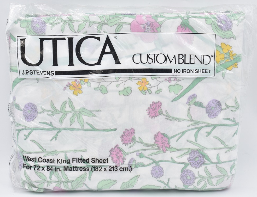 Vintage J.P. Stevens Utica west coast King (Cal King) Fitted sheet 72x84